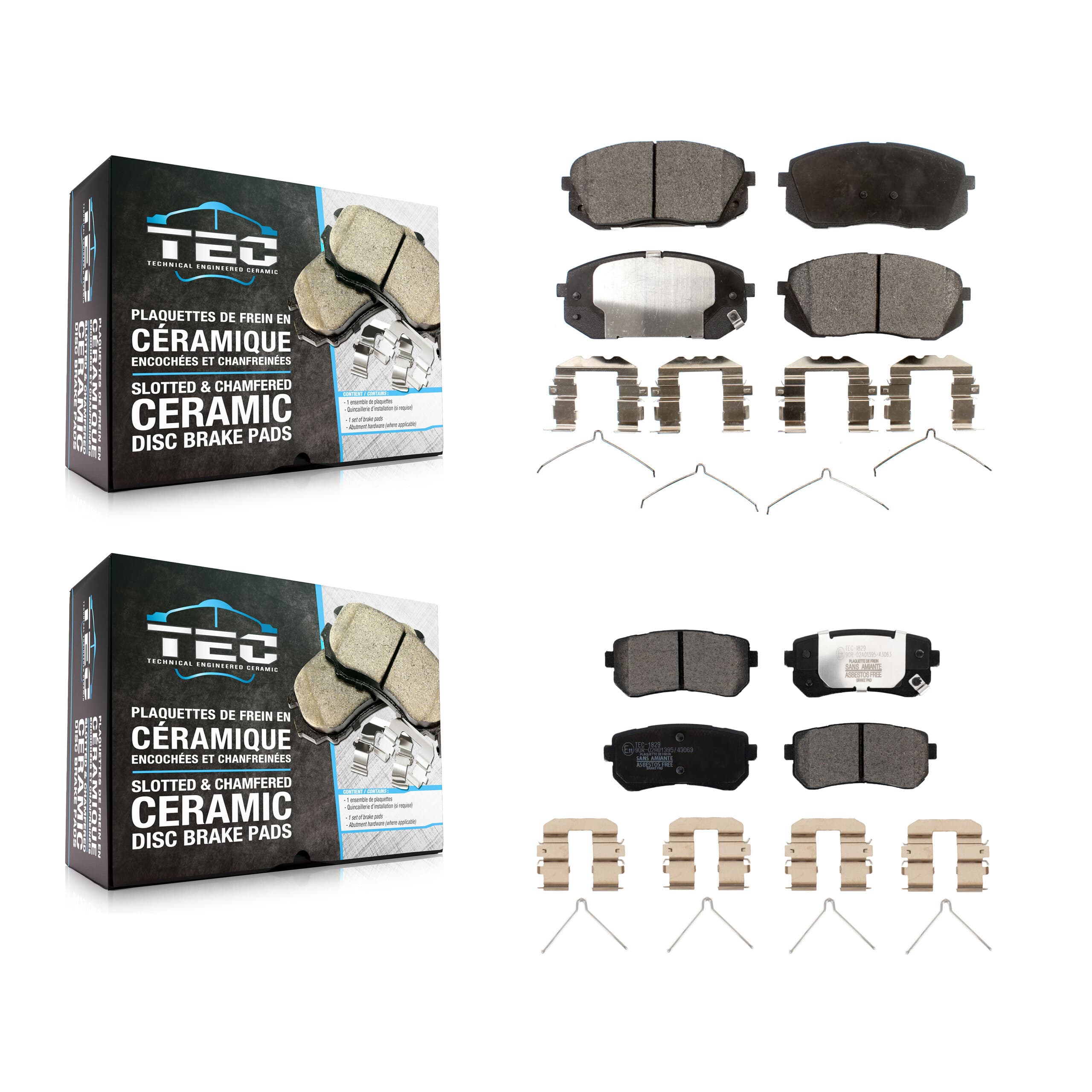 TEC - KTC-100536 - Front and Rear Disc Brake Pad Kits image 1