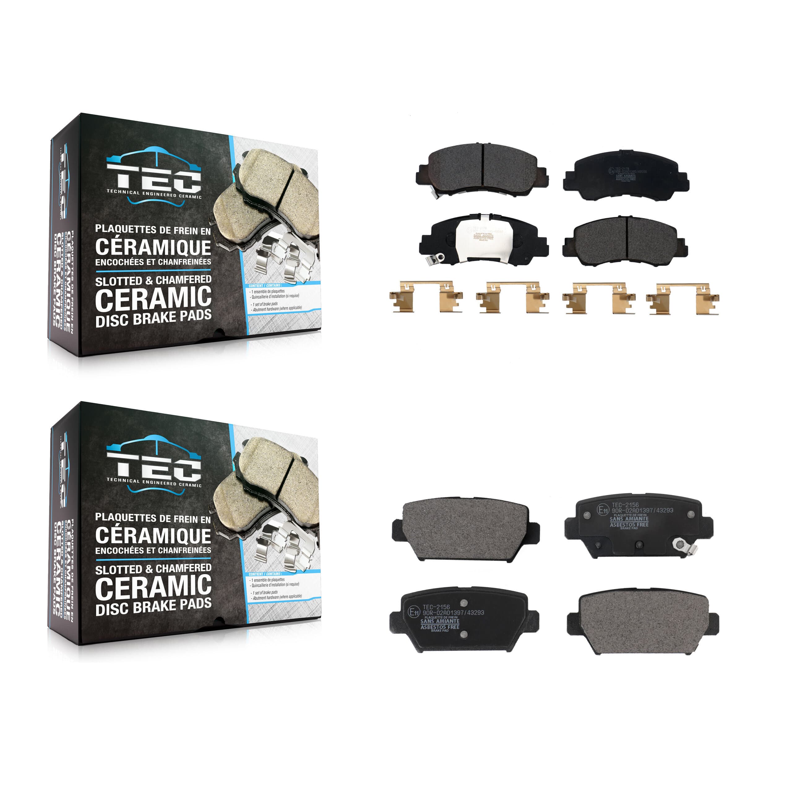 TEC - KTC-100712 - Front and Rear Disc Brake Pad Kits image 1