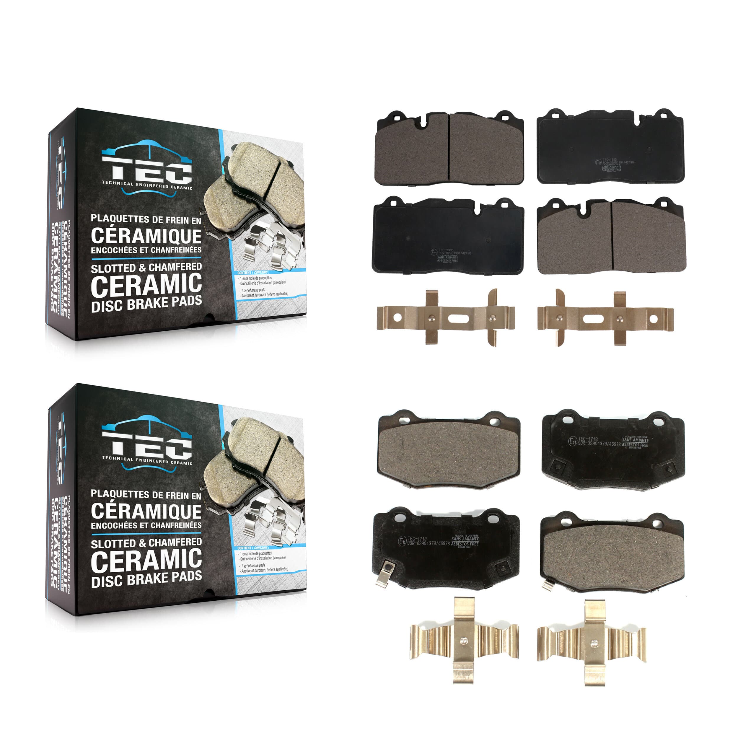 TEC - KTC-100714 - Front and Rear Disc Brake Pad Kits image 1