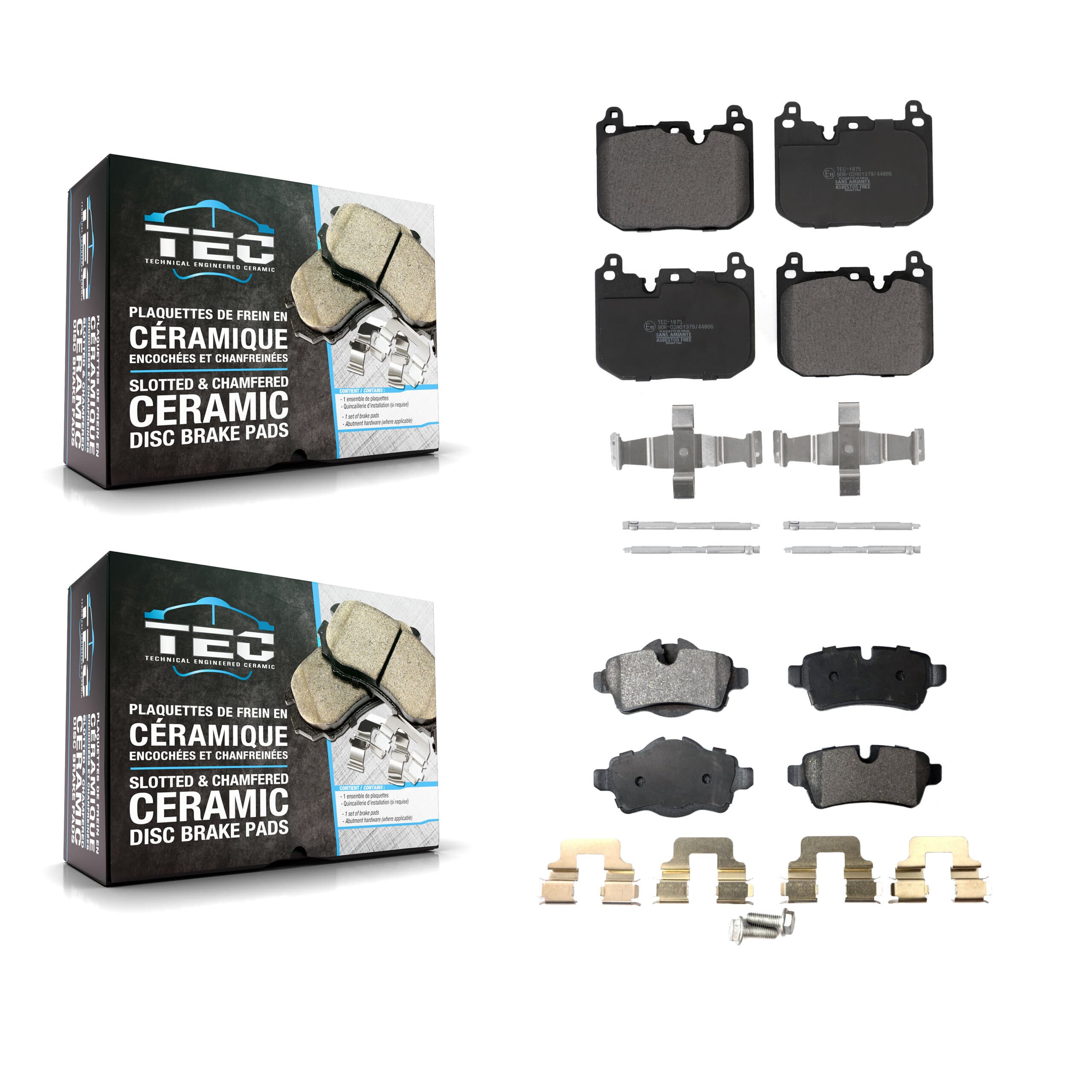 TEC - KTC-100716 - Front and Rear Disc Brake Pad Kits image 1