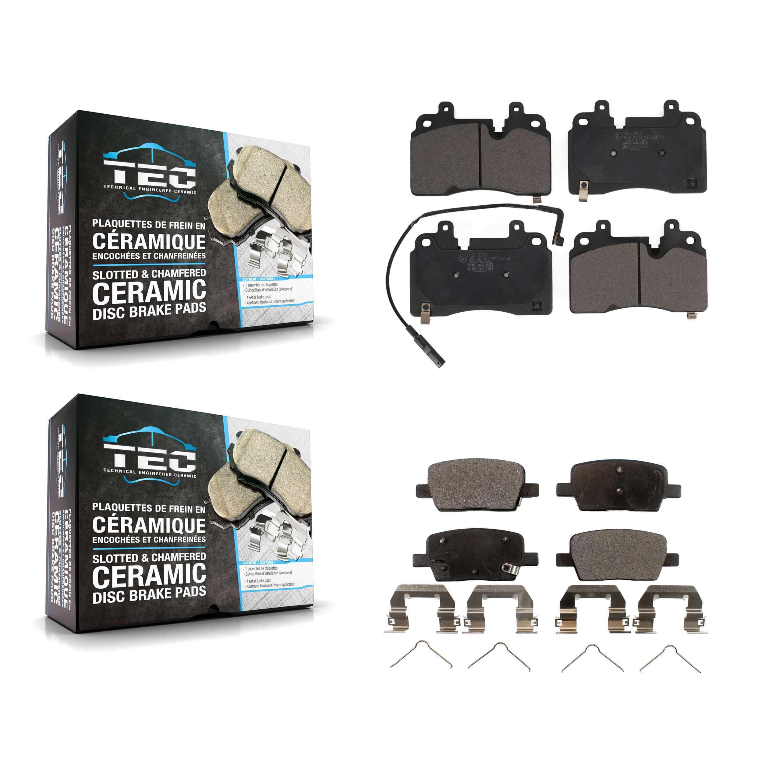 TEC - KTC-100718 - Front and Rear Disc Brake Pad Kits image 1