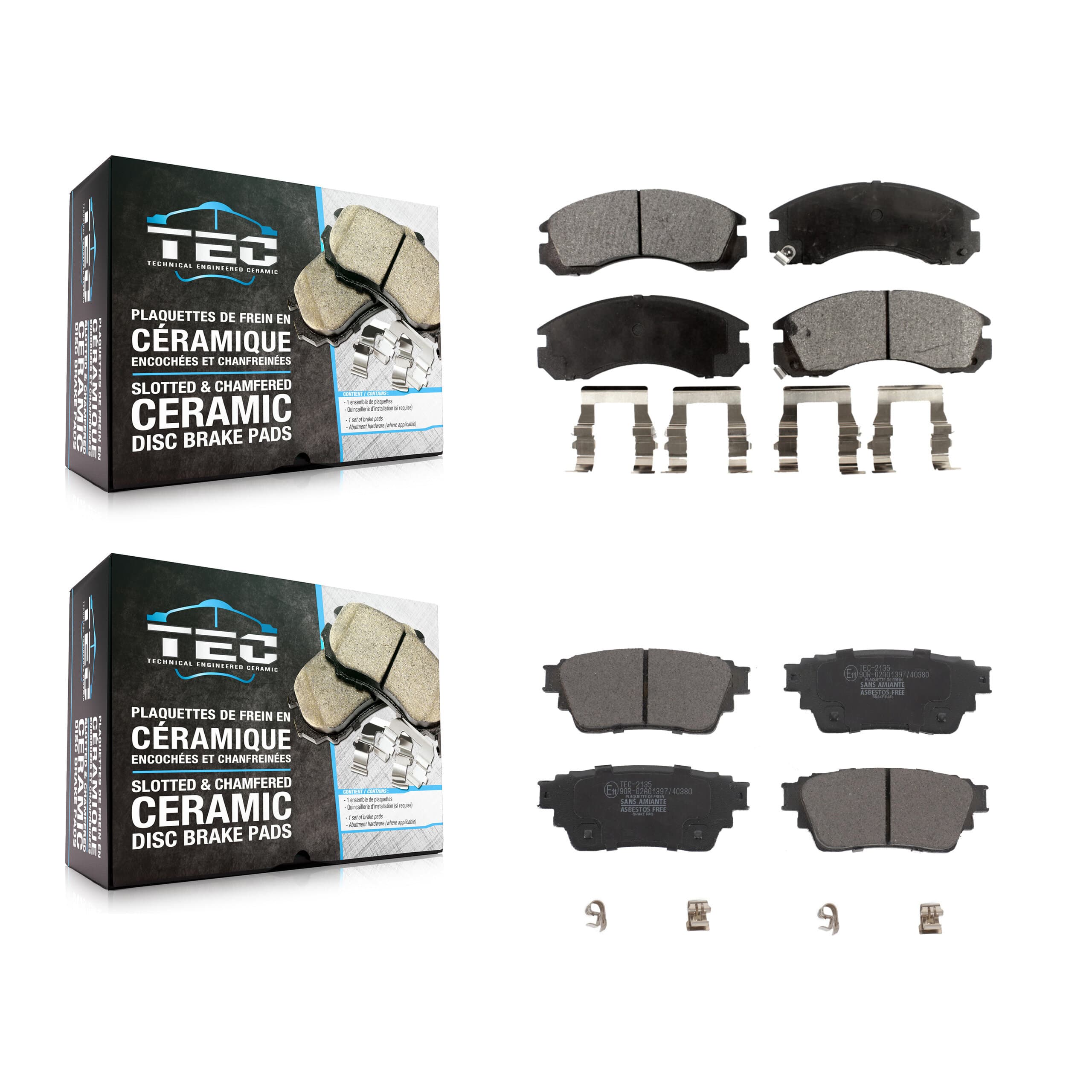 TEC - KTC-100719 - Front and Rear Disc Brake Pad Kits image 1