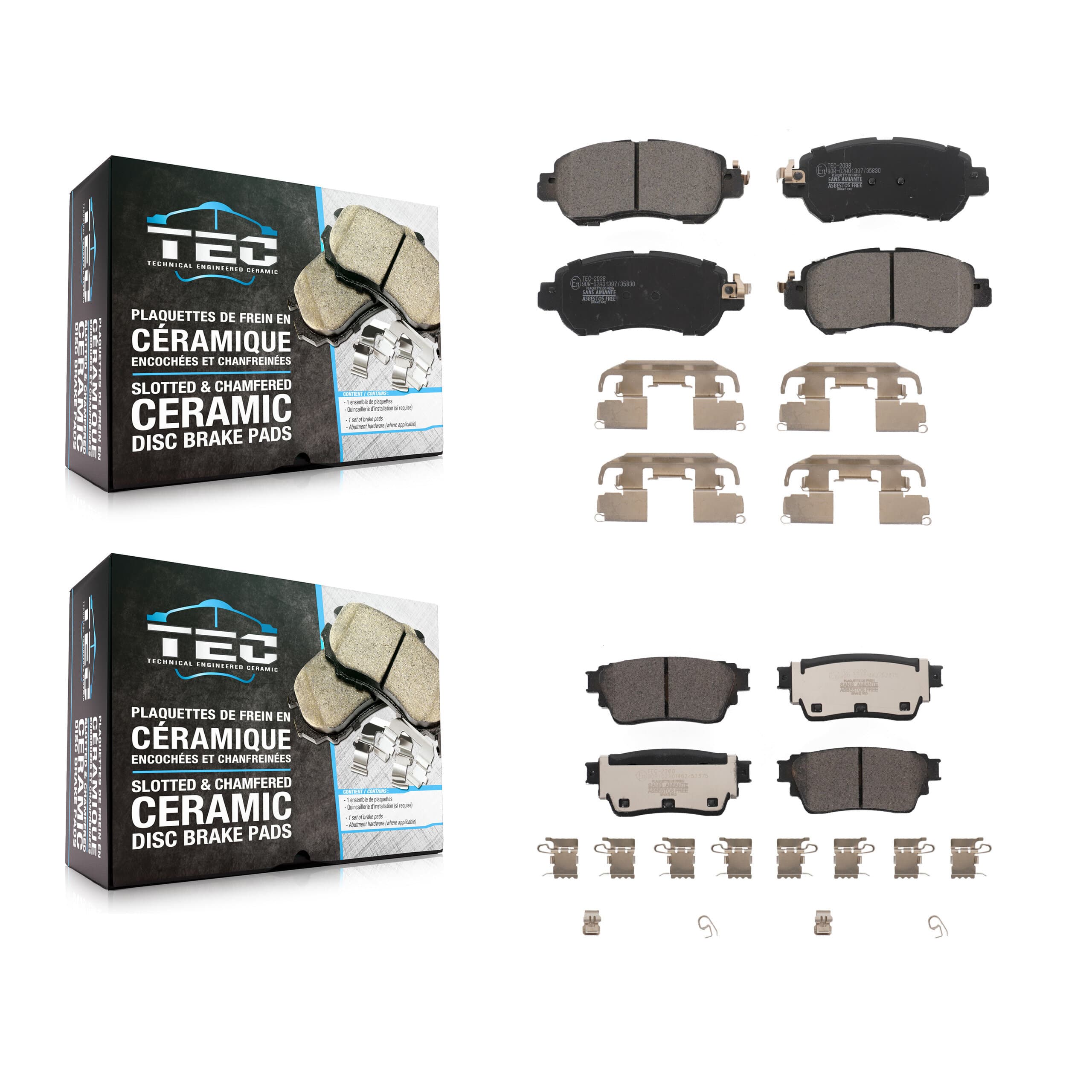 TEC - KTC-100768 - Front and Rear Disc Brake Pad Kits image 1