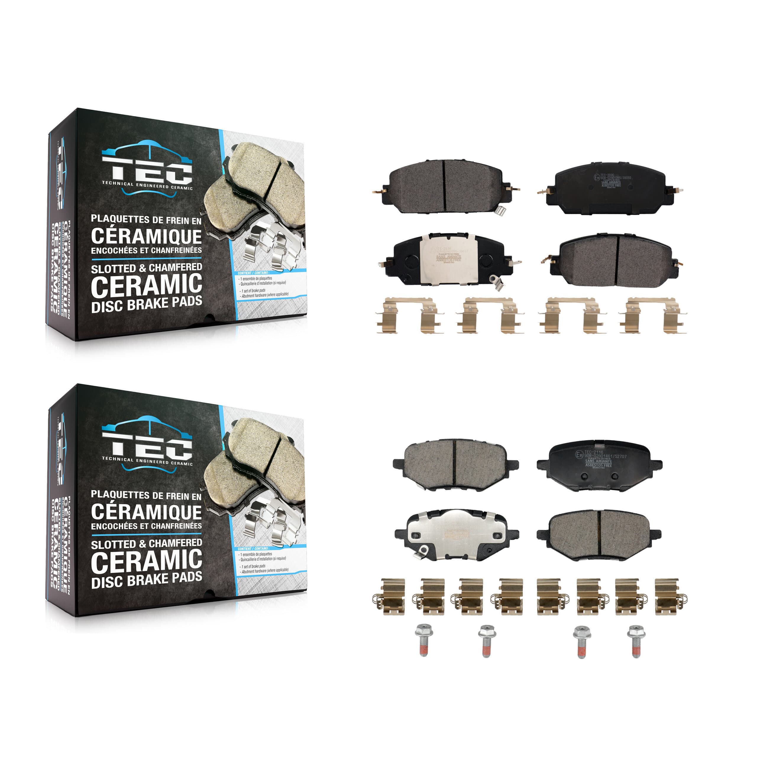 TEC - KTC-100790 - Front and Rear Disc Brake Pad Kits image 1