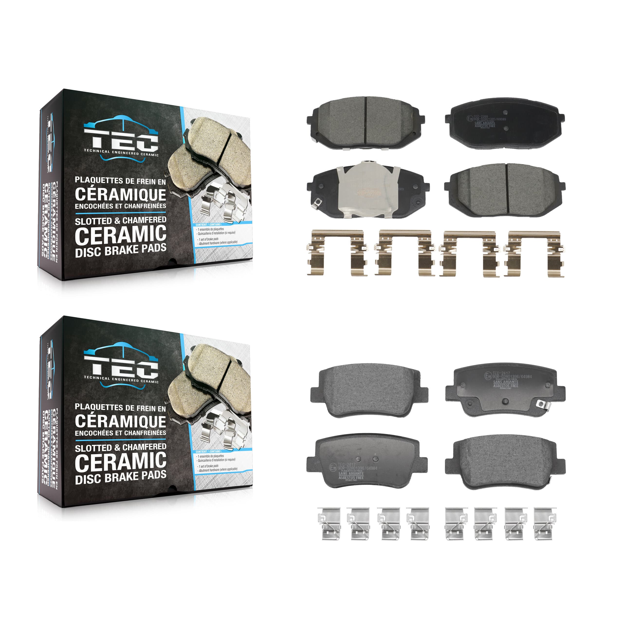 TEC - KTC-100802 - Front and Rear Disc Brake Pad Kits image 1