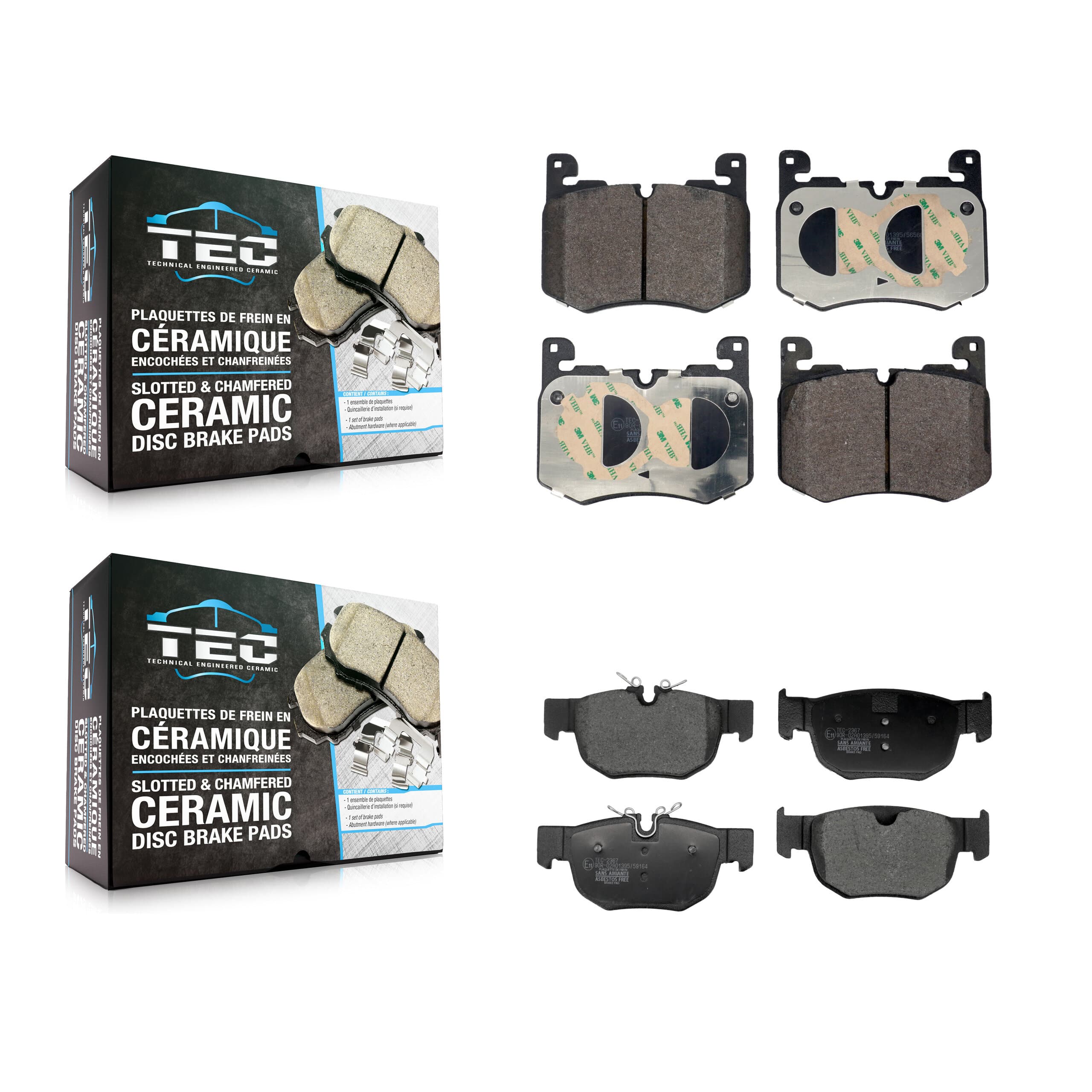 TEC - KTC-100866 - Front and Rear Disc Brake Pad Kits image 1