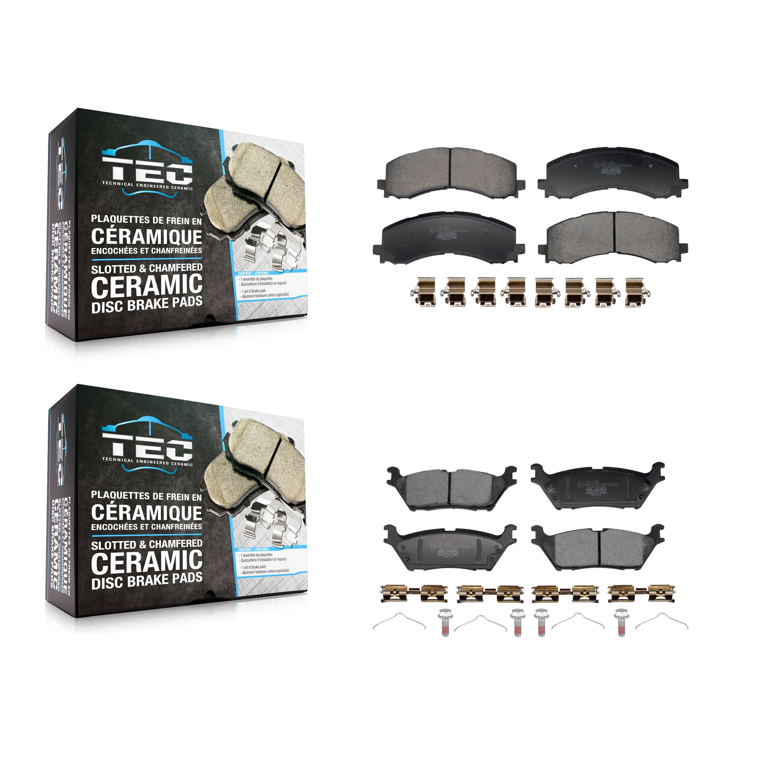 TEC - KTC-100875 - Front and Rear Disc Brake Pad Kits image 1