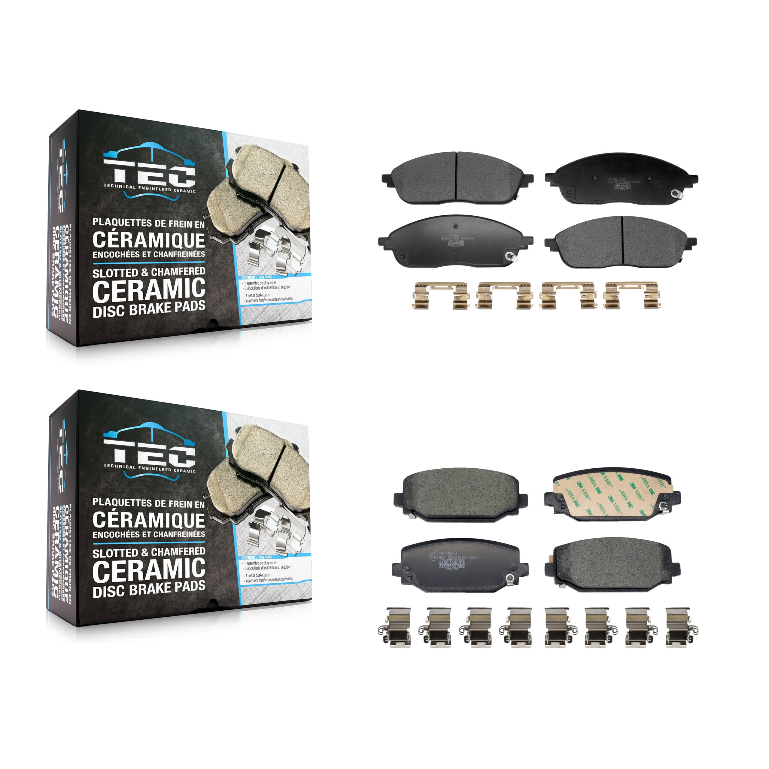 TEC - KTC-100880 - Front and Rear Disc Brake Pad Kits image 1
