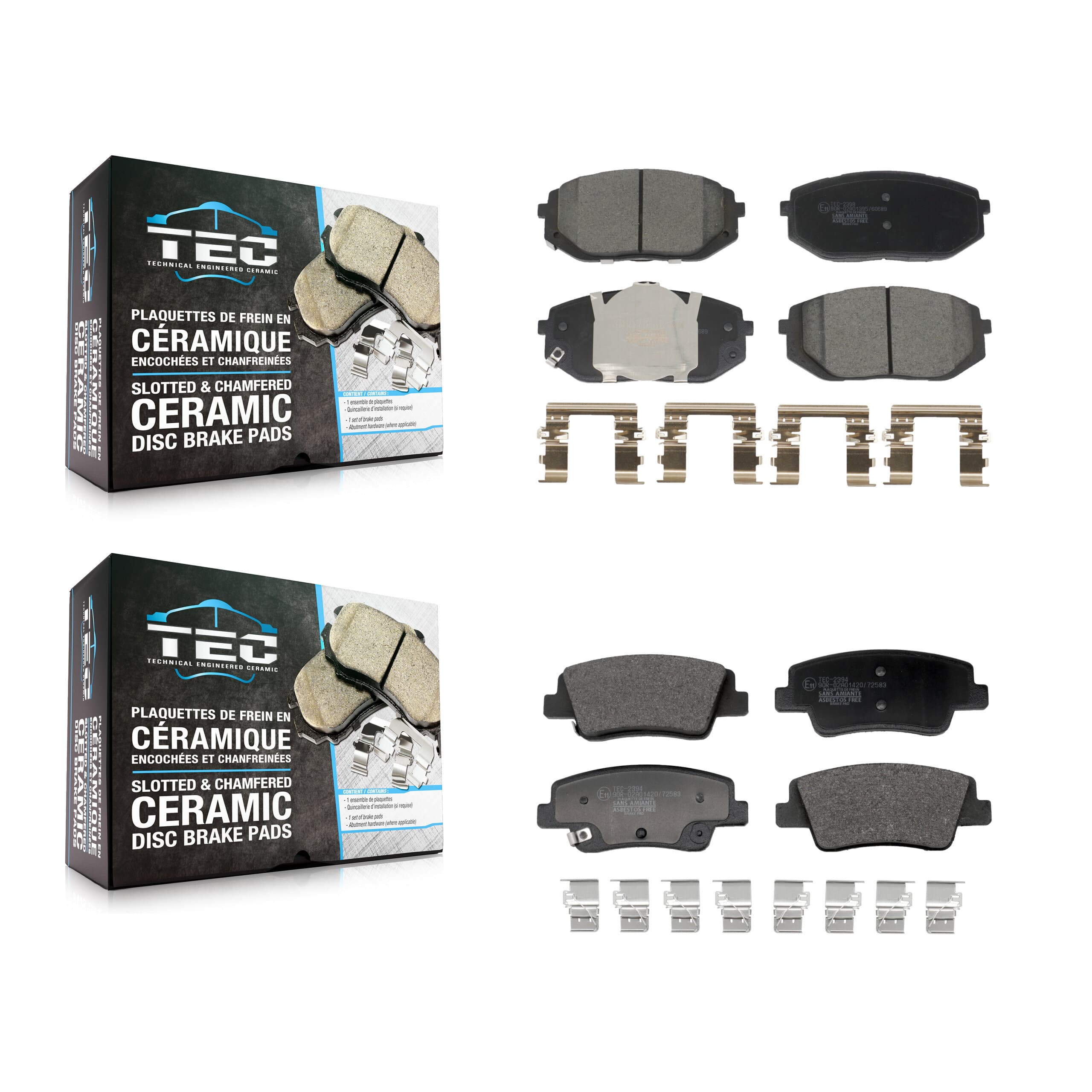 TEC - KTC-100884 - Front and Rear Disc Brake Pad Kits image 1