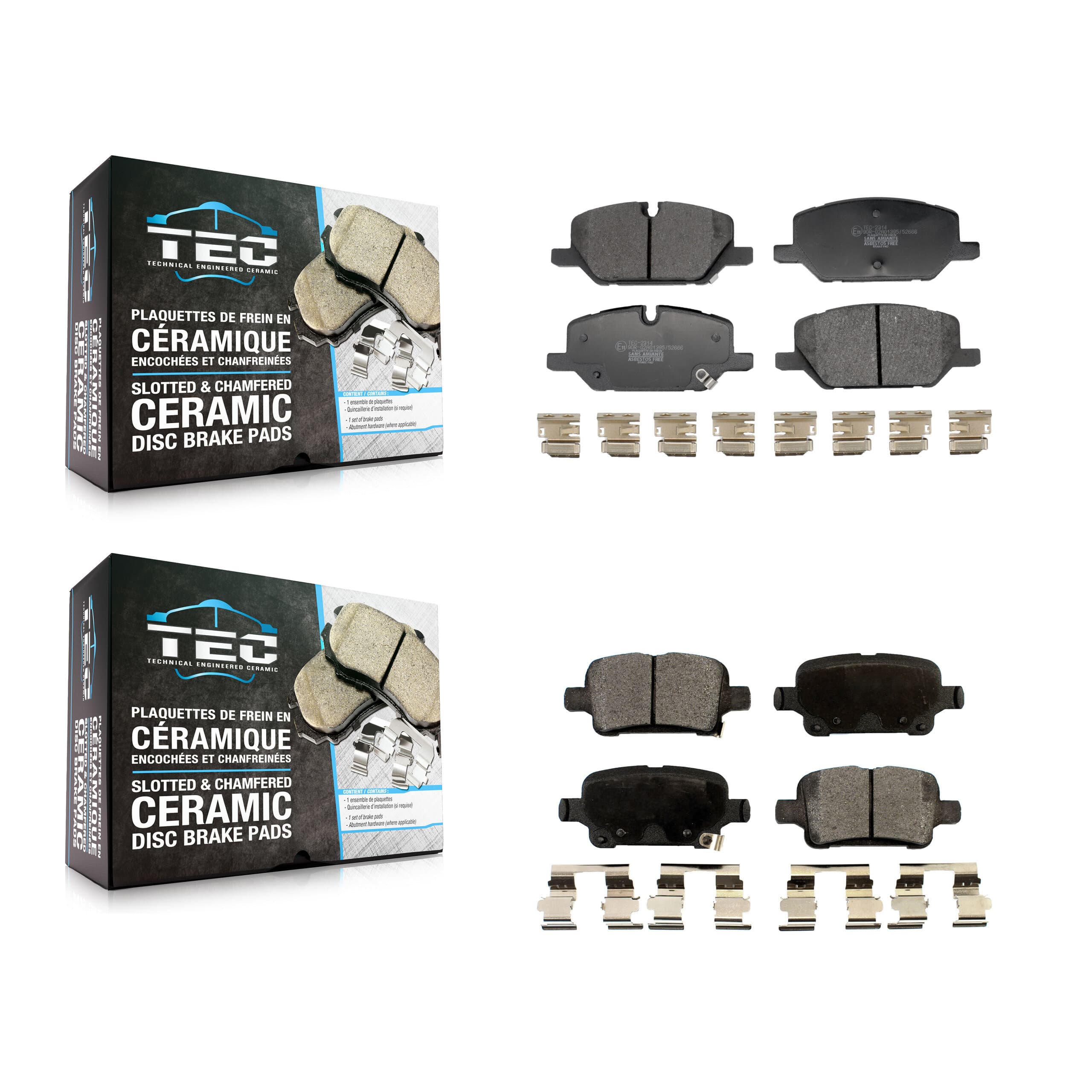 TEC - KTC-100908 - Front and Rear Disc Brake Pad Kits image 1