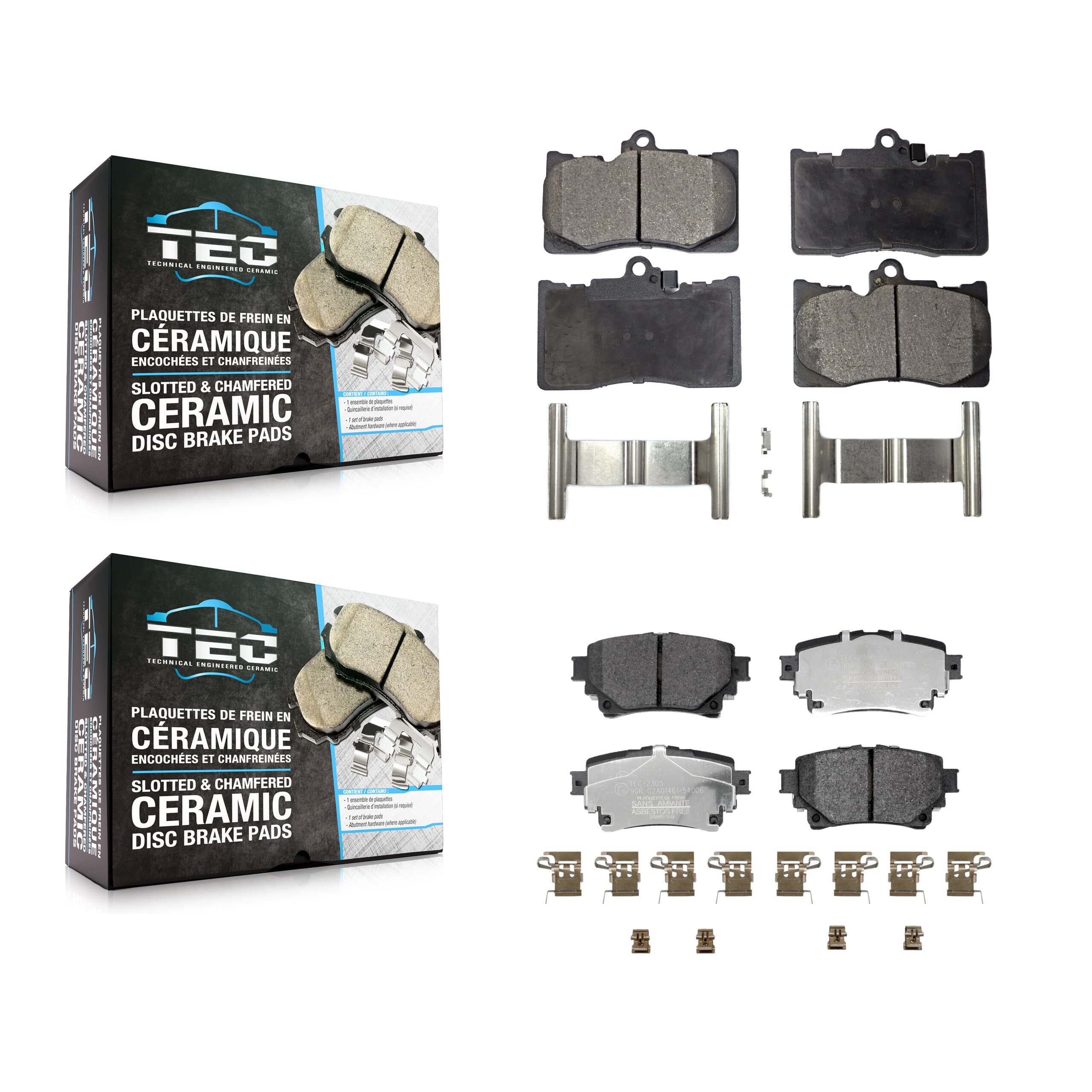 TEC - KTC-100939 - Front and Rear Disc Brake Pad Kits image 1