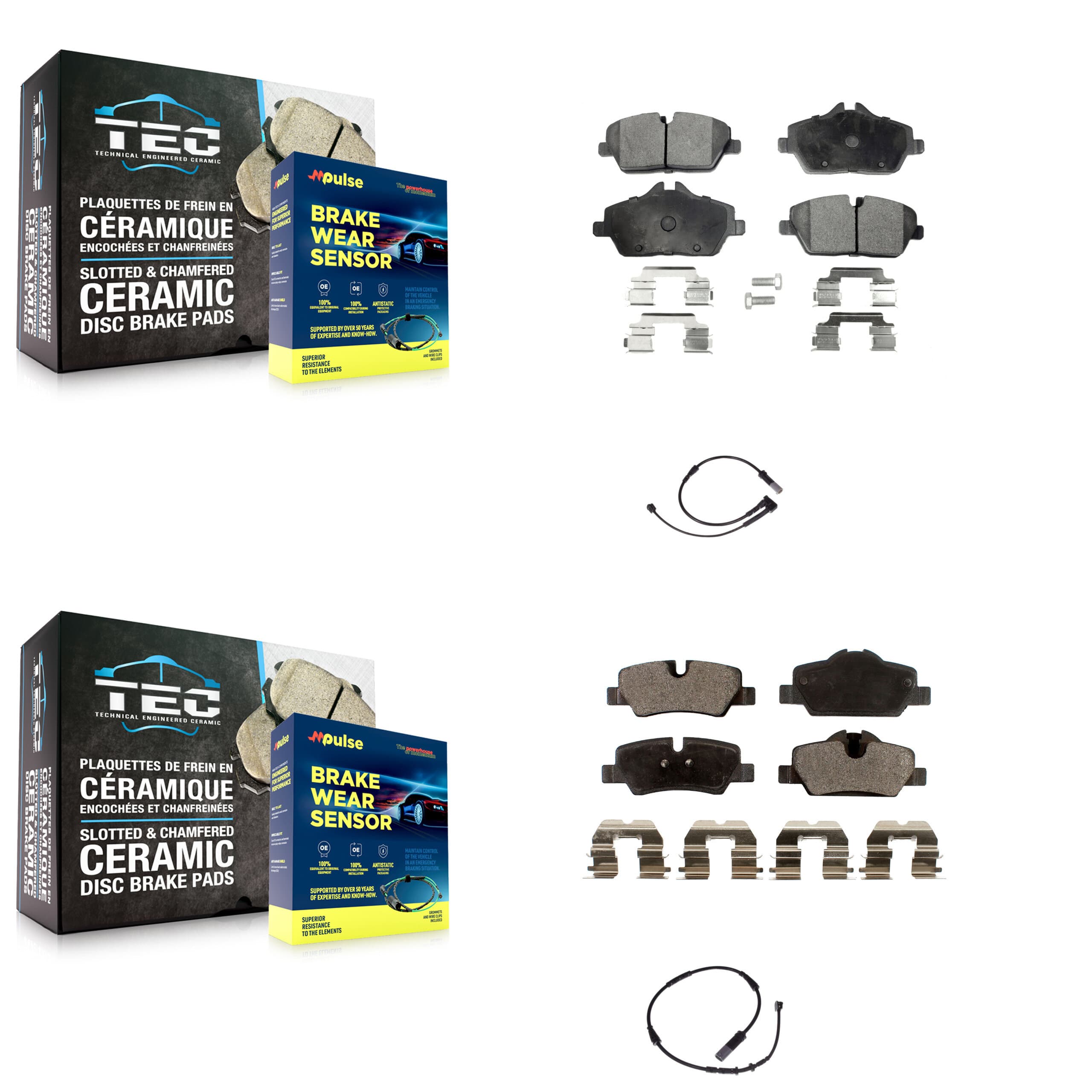 TEC - KTW-100231 - Front and Rear Disc Brake Pad Kits image 1