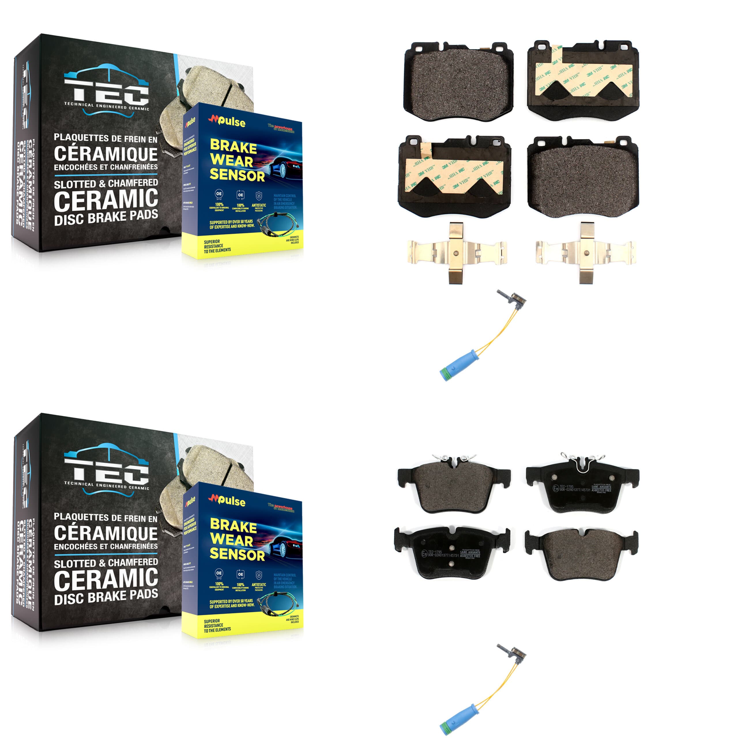 TEC - KTW-100244 - Front and Rear Disc Brake Pad Kits image 1