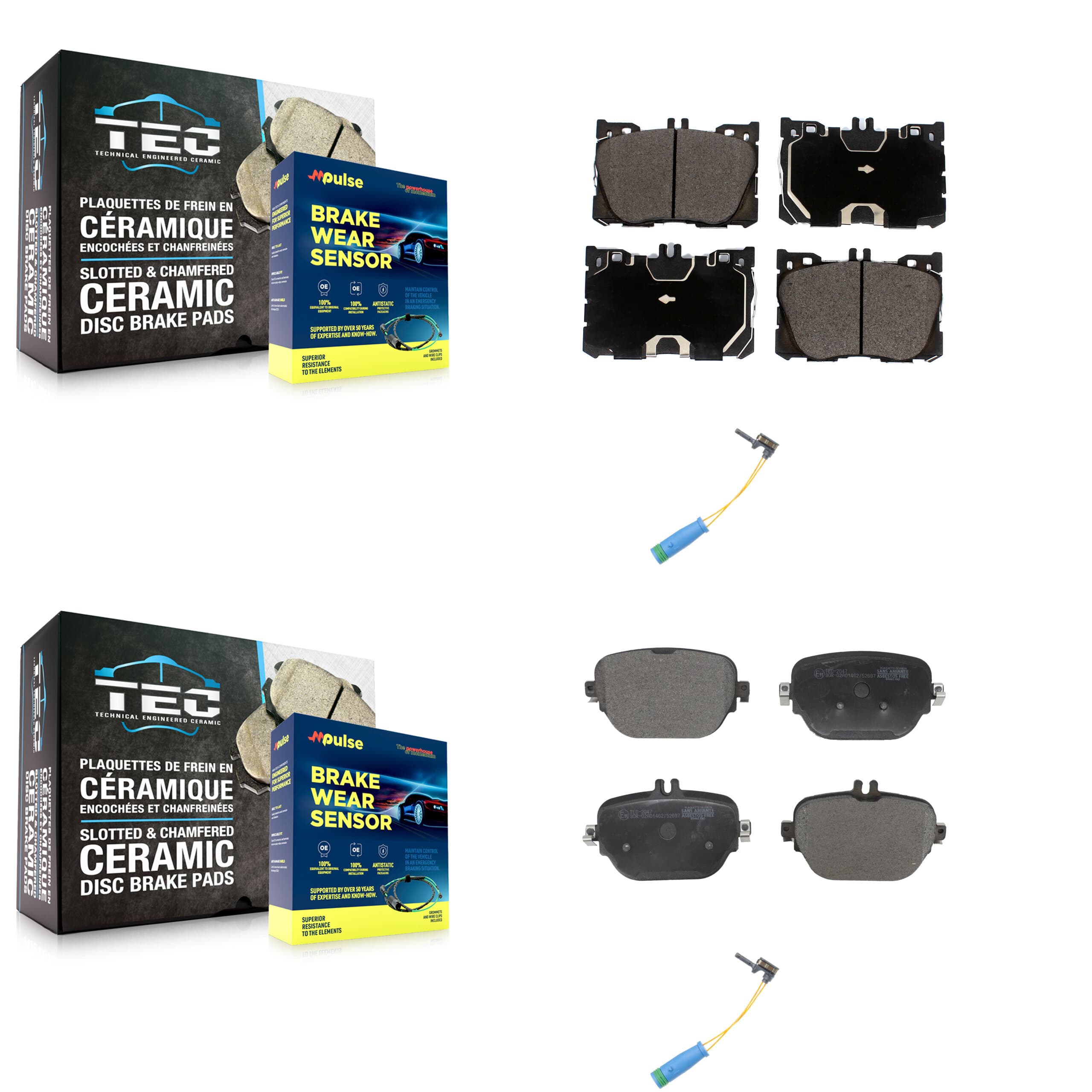 TEC - KTW-100254 - Front and Rear Disc Brake Pad Kits image 1