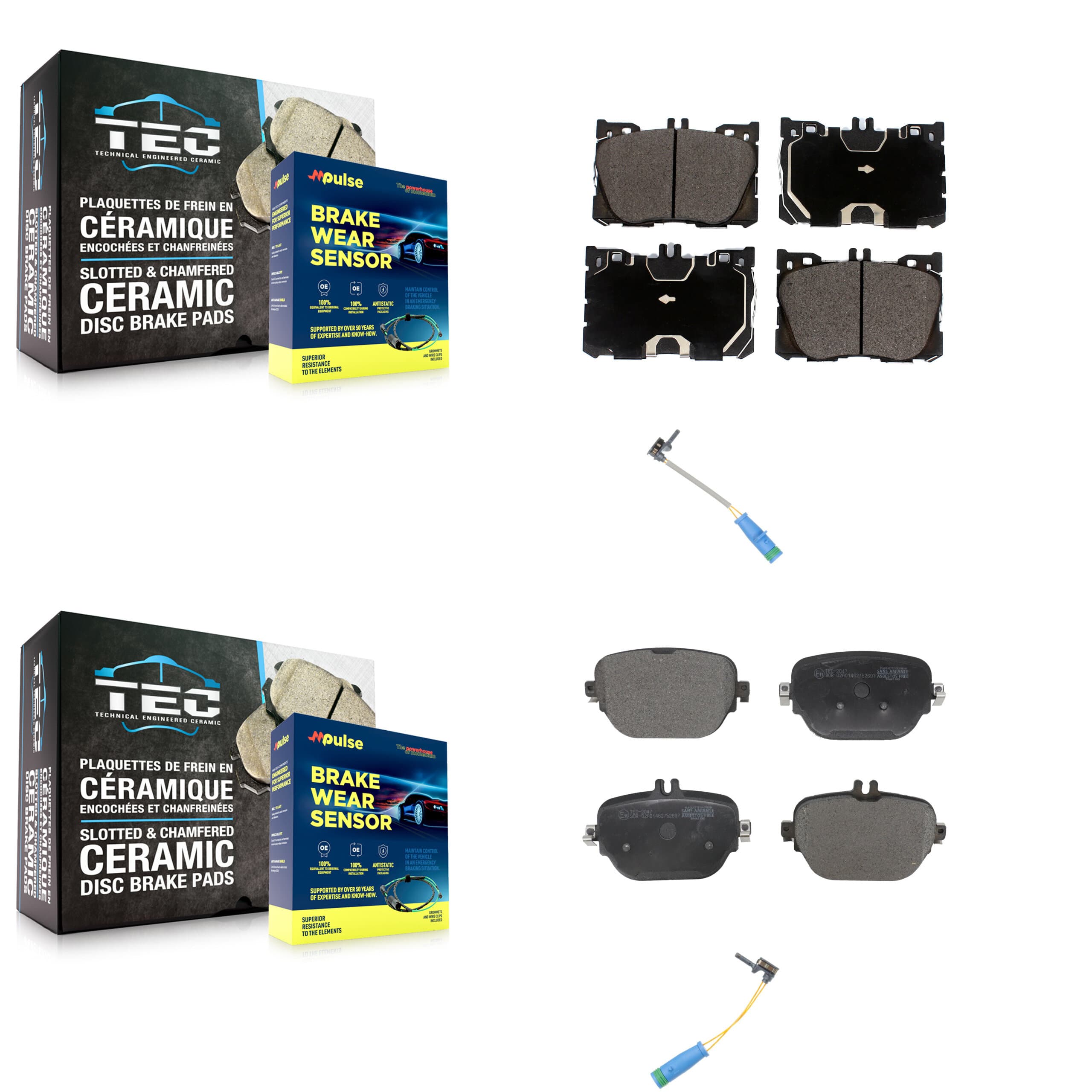 TEC - KTW-100255 - Front and Rear Disc Brake Pad Kits image 1