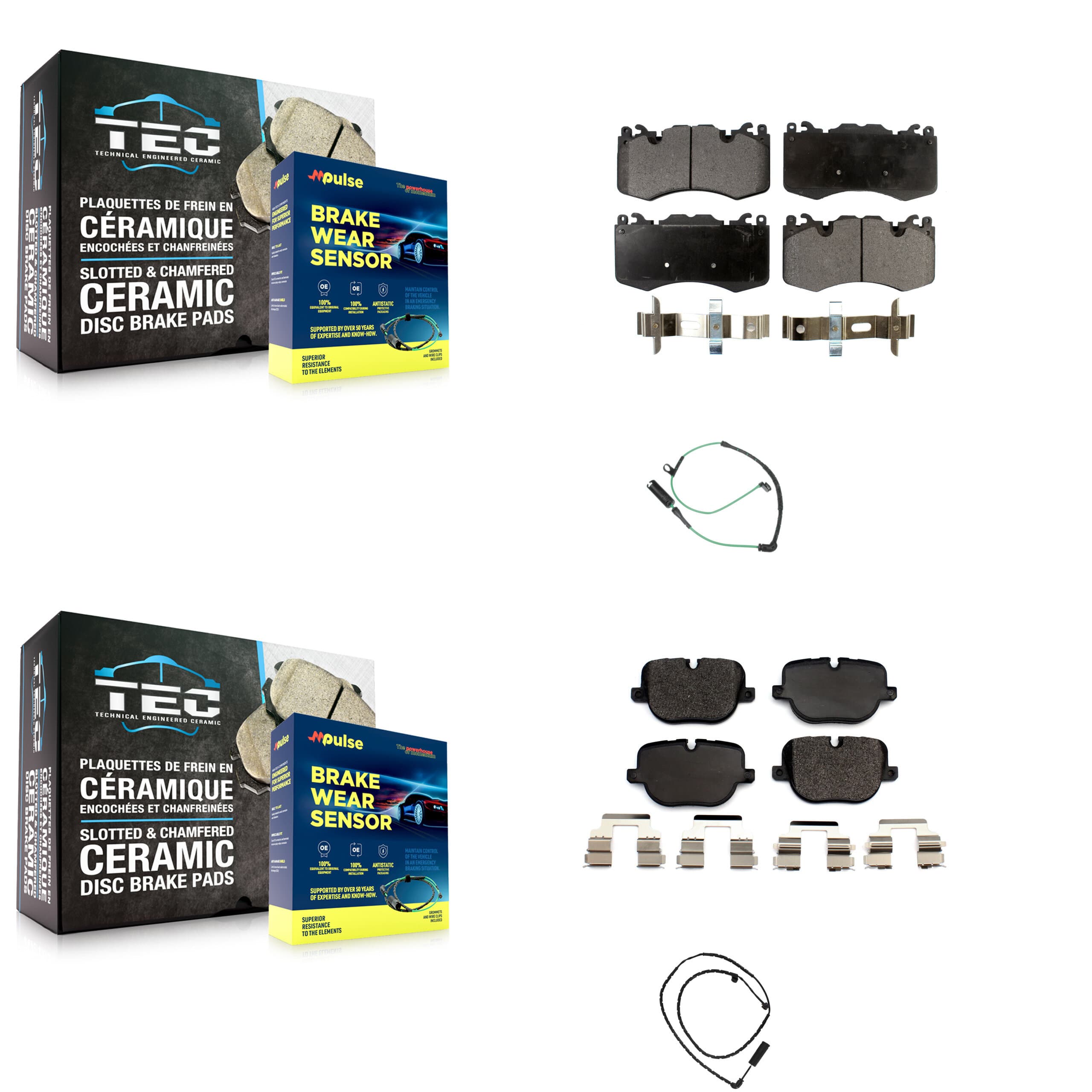 TEC - KTW-100268 - Front and Rear Disc Brake Pad Kits image 1