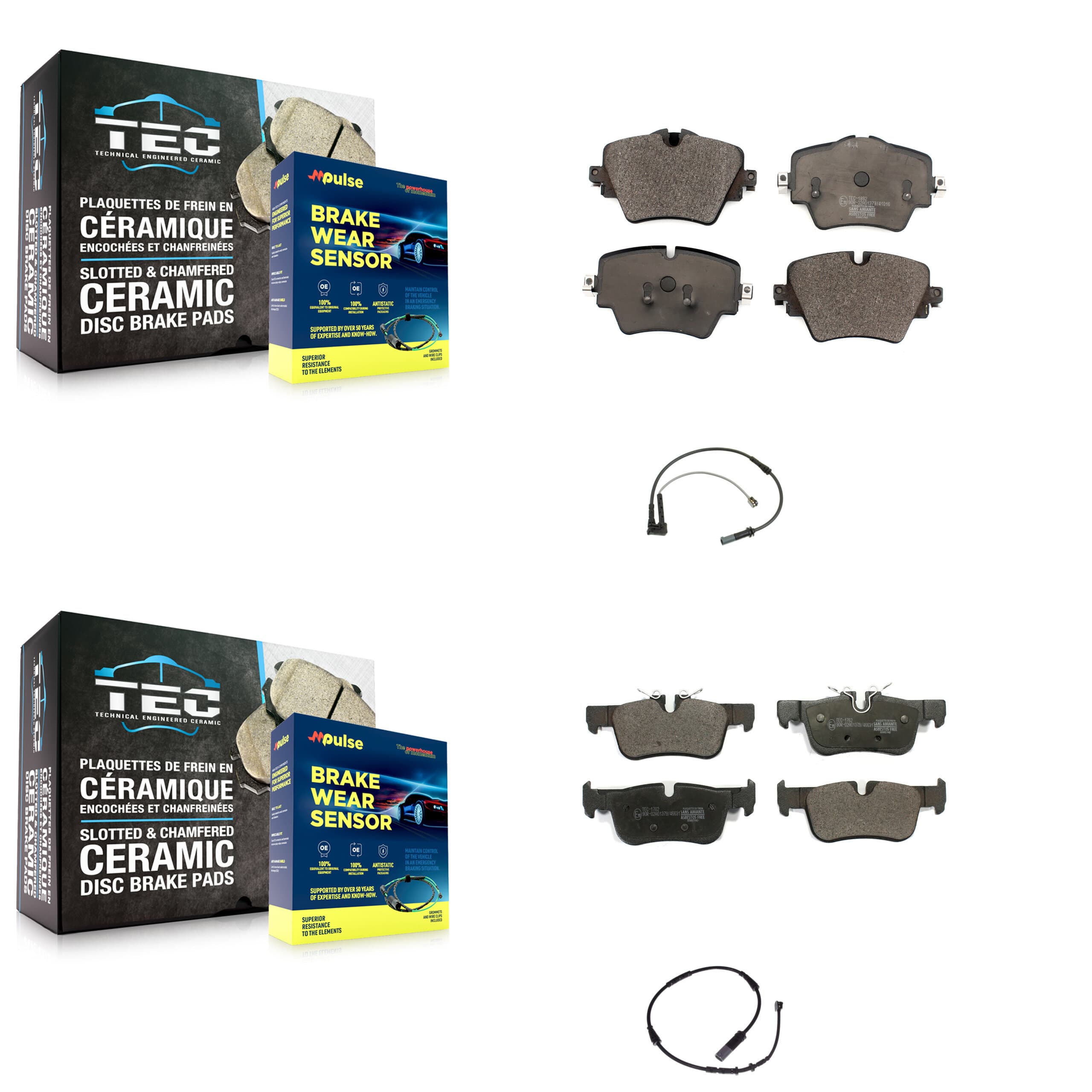 TEC - KTW-100279 - Front and Rear Disc Brake Pad Kits image 1