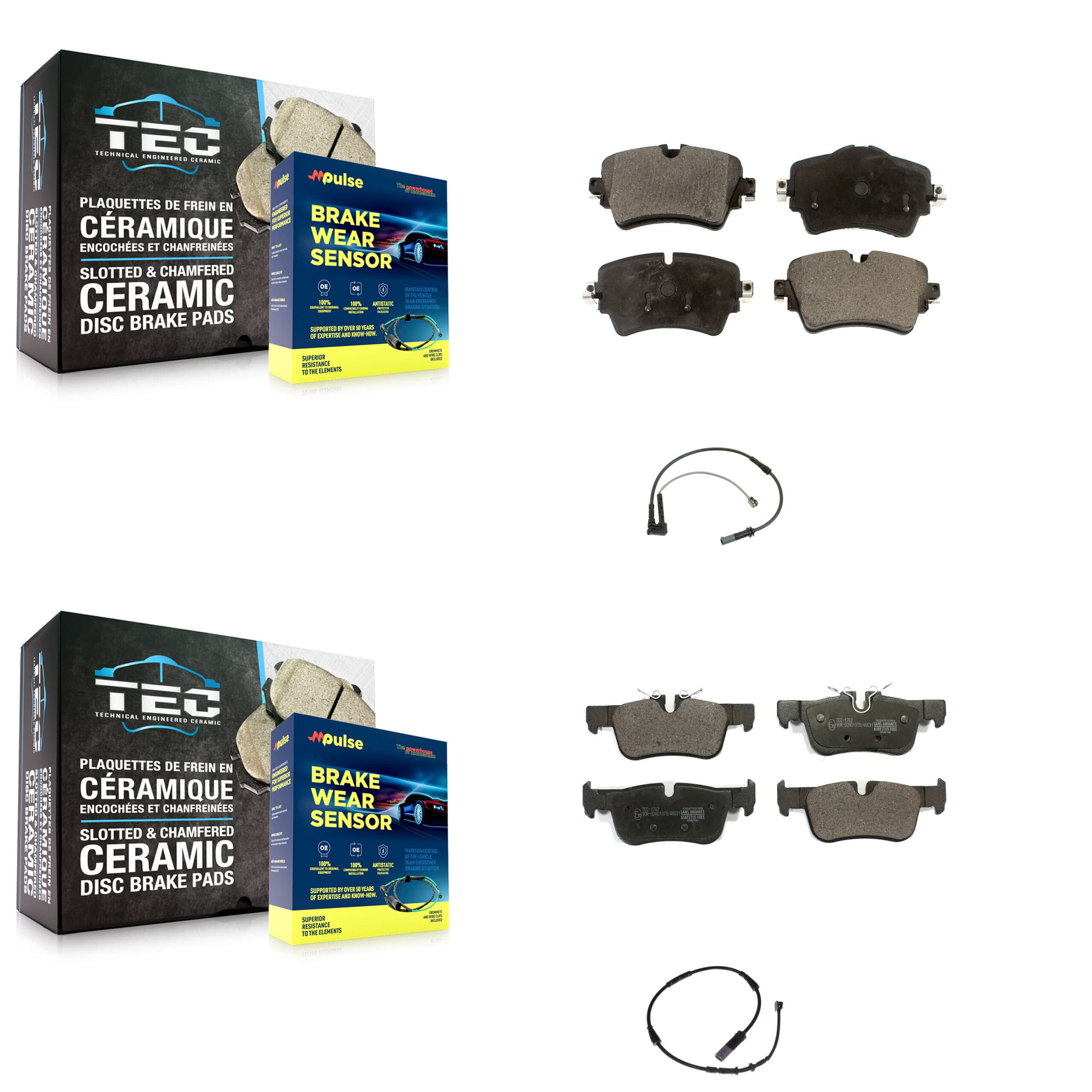 TEC - KTW-100281 - Front and Rear Disc Brake Pad Kits image 1
