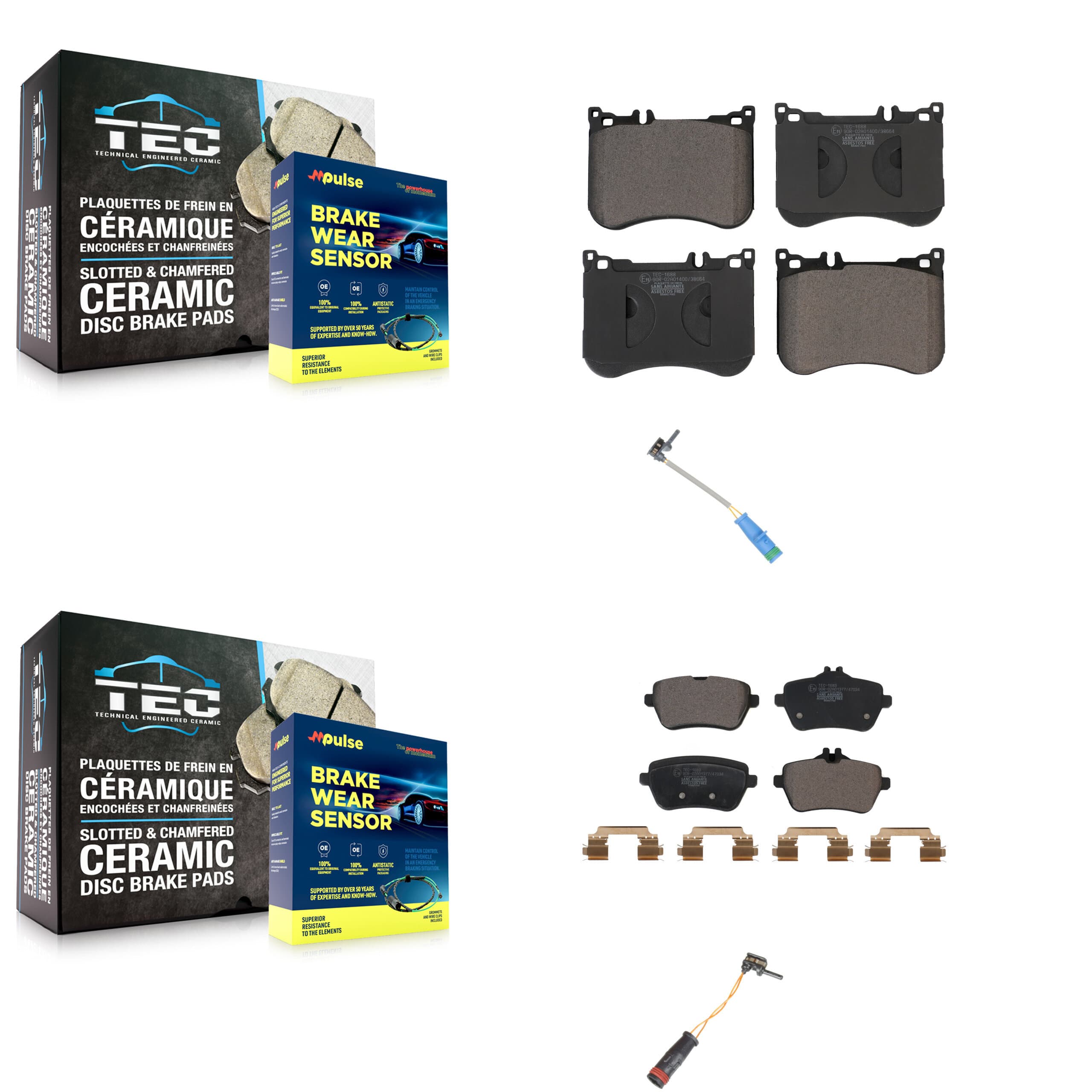 TEC - KTW-100296 - Front and Rear Disc Brake Pad Kits image 1