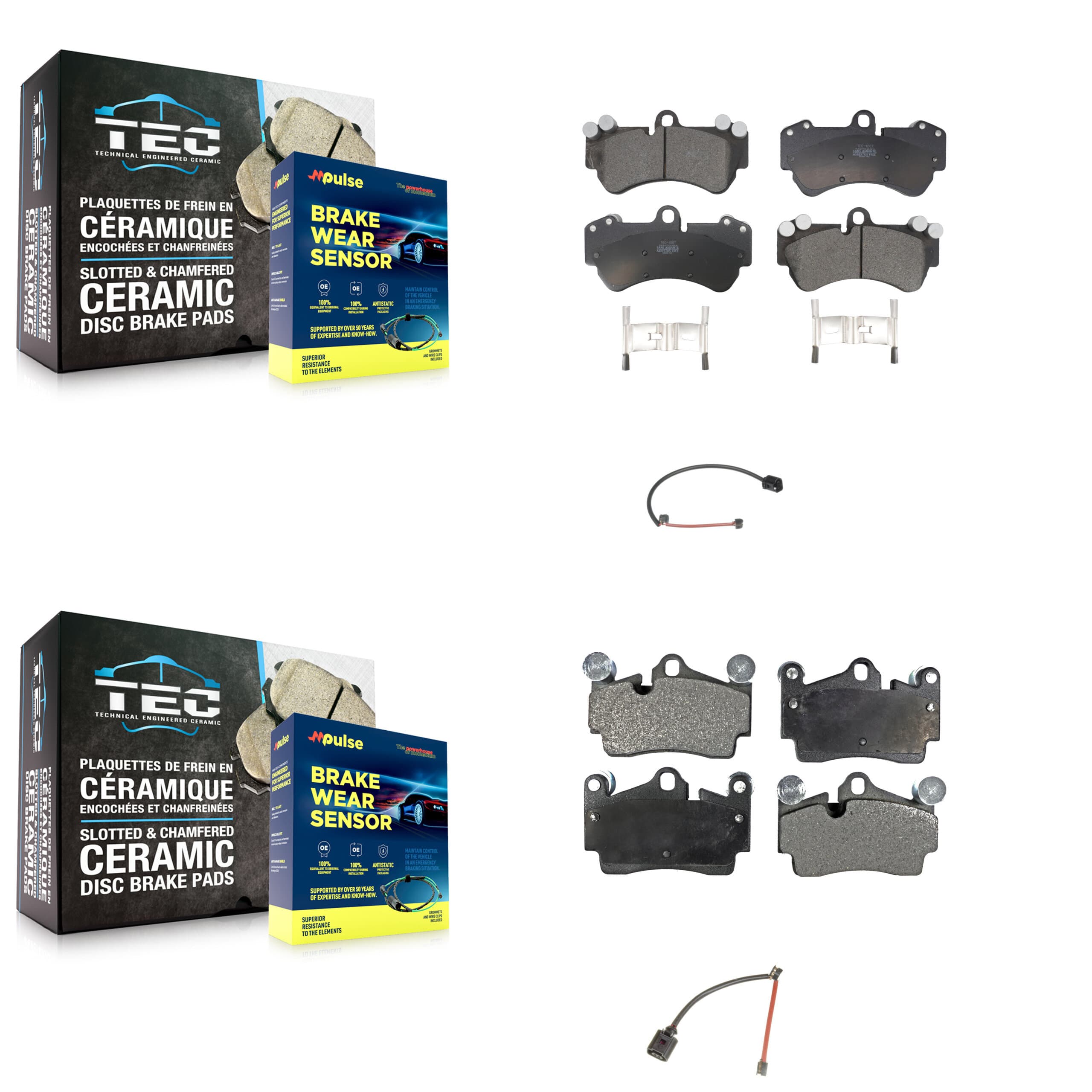 TEC - KTW-100298 - Front and Rear Disc Brake Pad Kits image 1