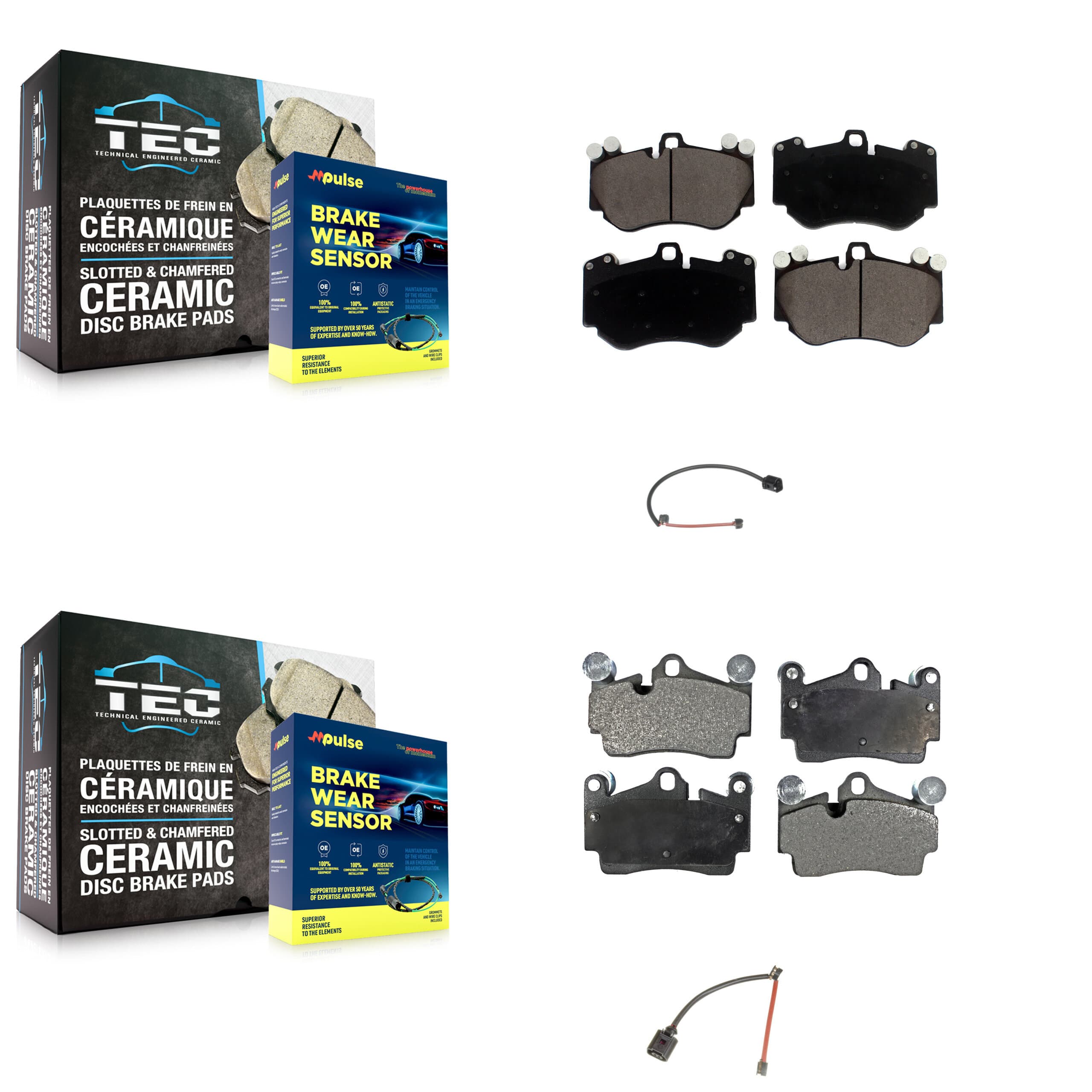 TEC - KTW-100299 - Front and Rear Disc Brake Pad Kits image 1