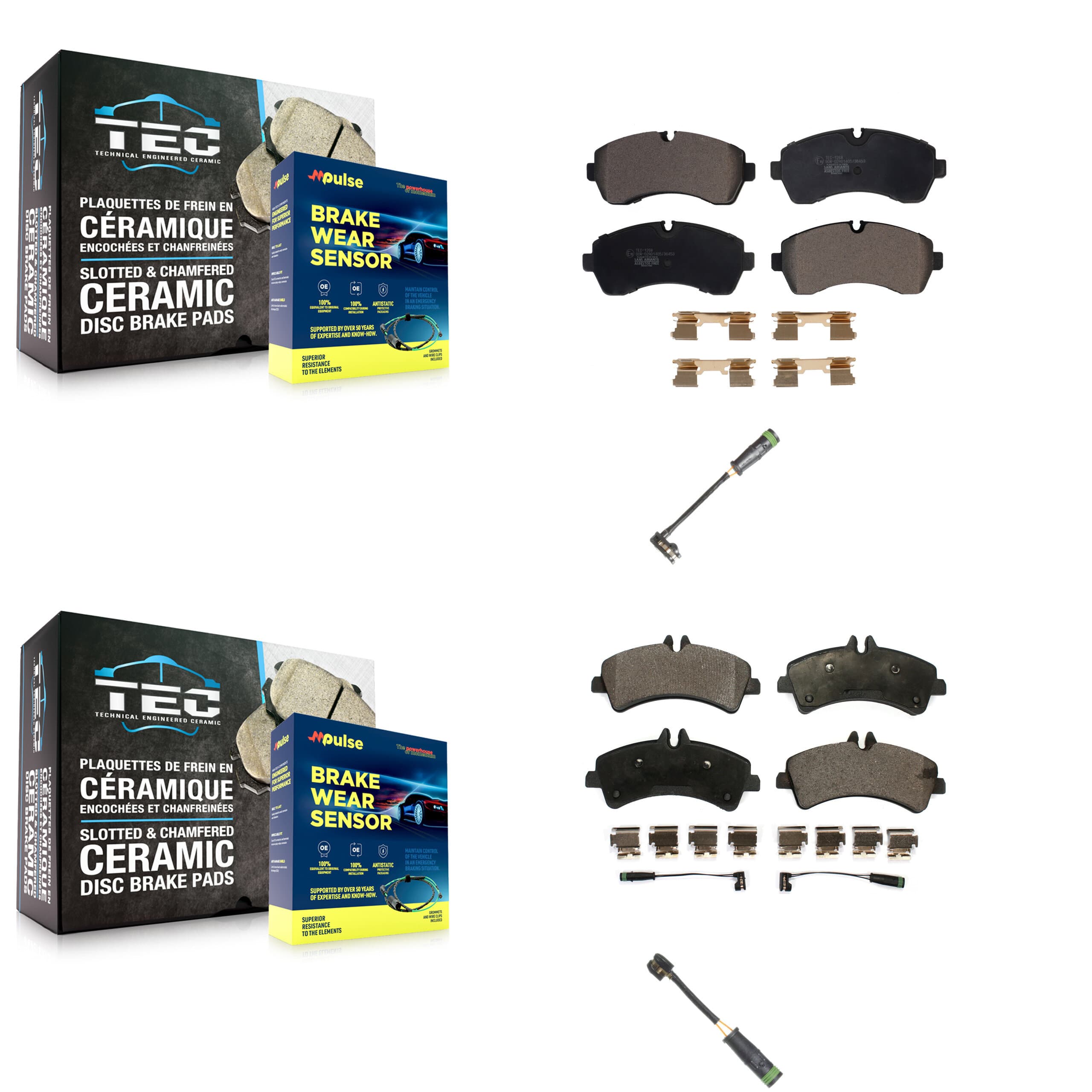 TEC - KTW-100308 - Front and Rear Disc Brake Pad Kits image 1