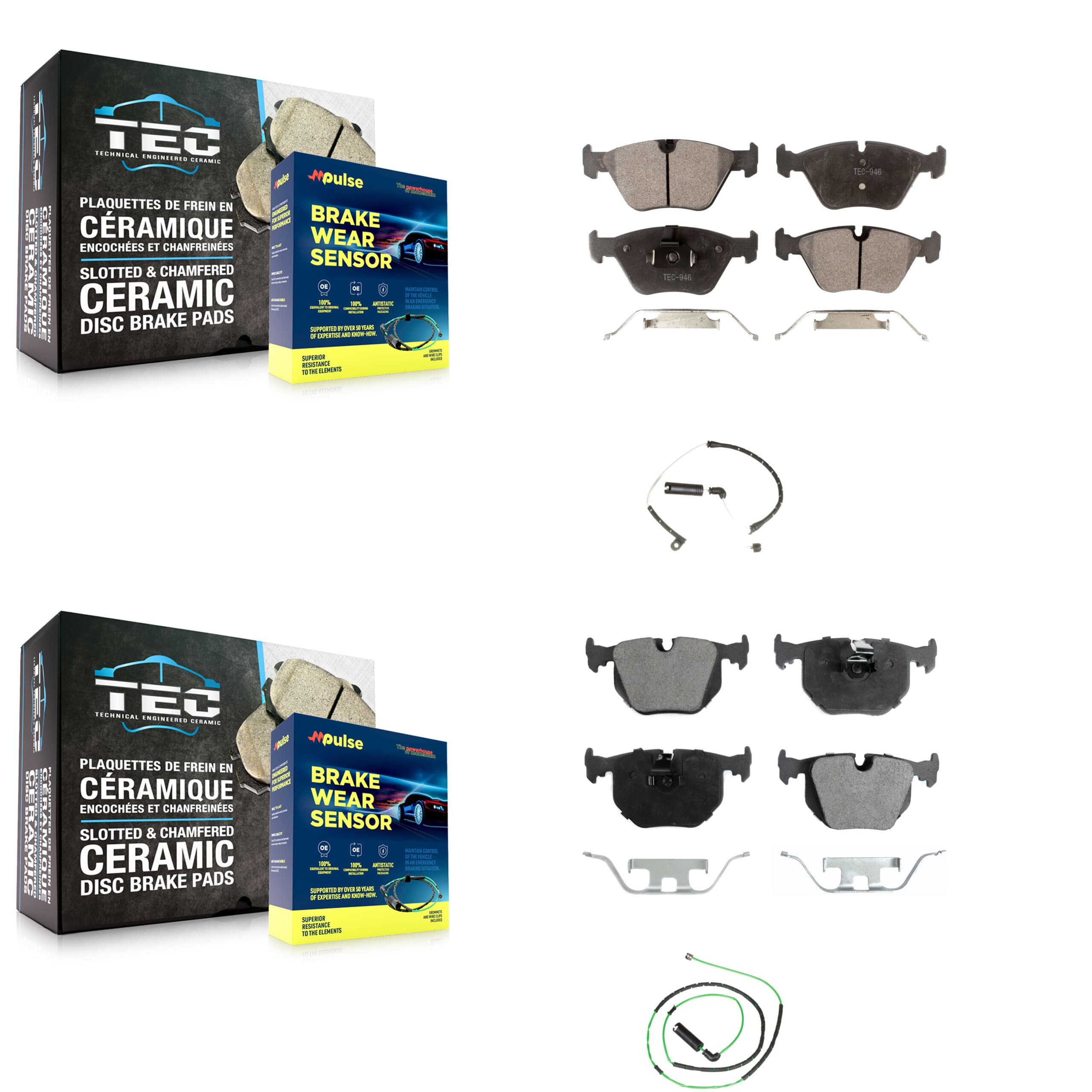 TEC - KTW-100316 - Front and Rear Disc Brake Pad Kits image 1