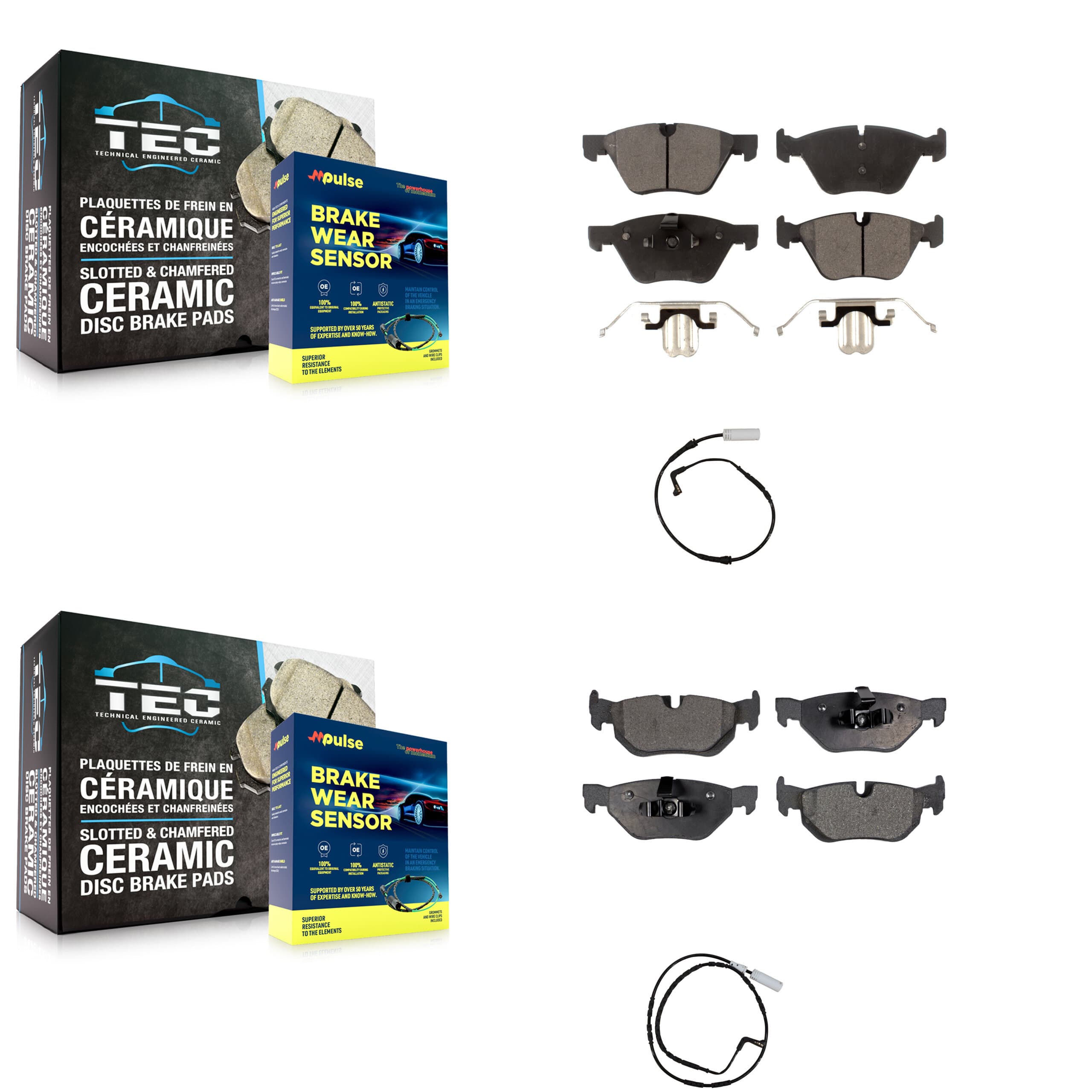 TEC - KTW-100353 - Front and Rear Disc Brake Pad Kits image 1