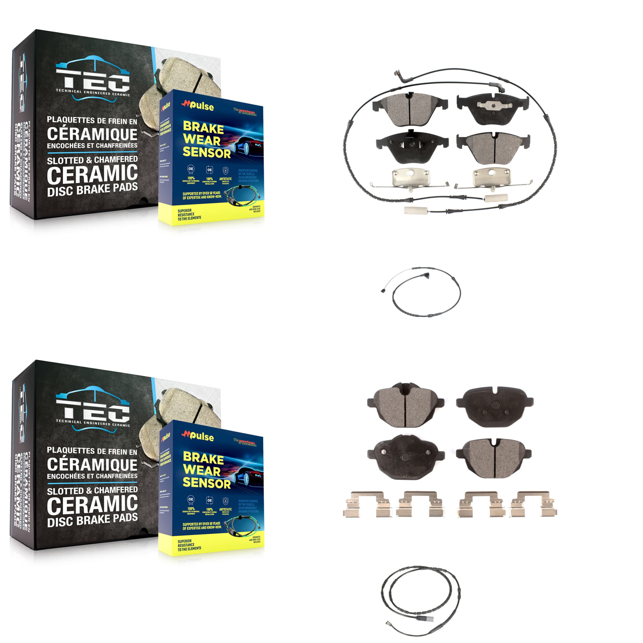 TEC - KTW-100370 - Front and Rear Disc Brake Pad Kits image 1