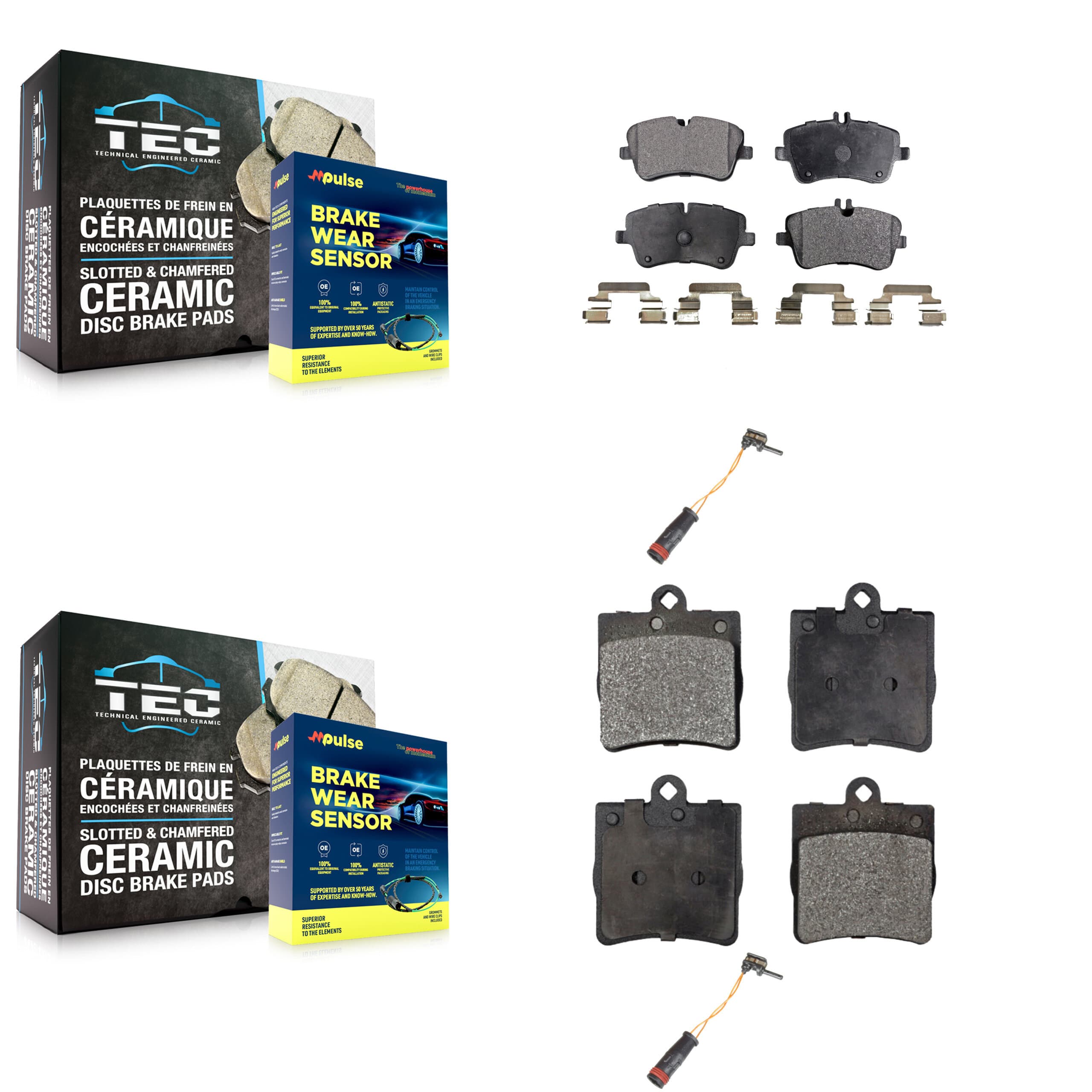 TEC - KTW-100374 - Front and Rear Disc Brake Pad Kits image 1