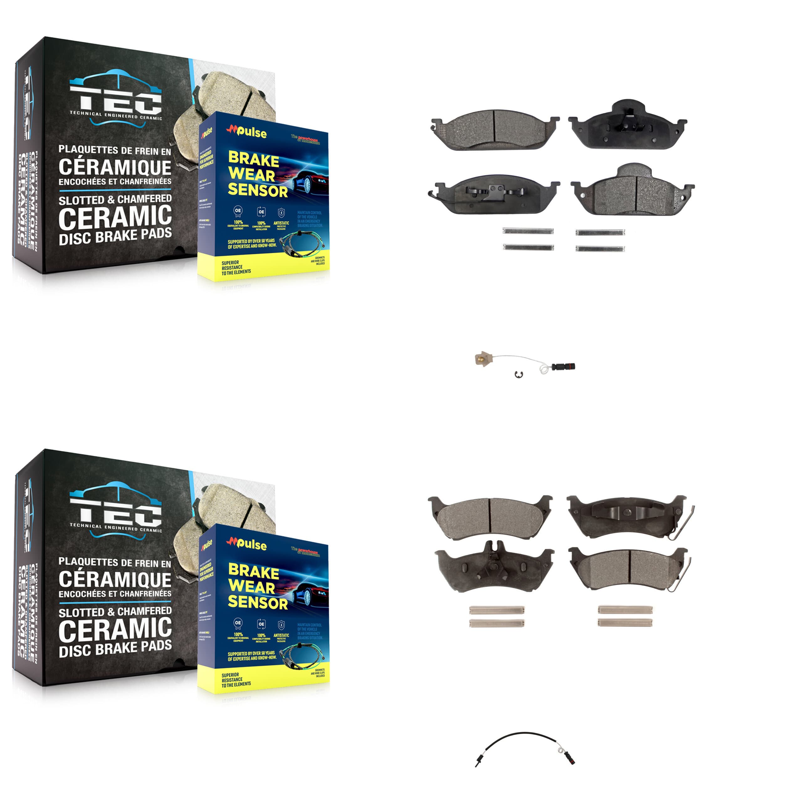 TEC - KTW-100379 - Front and Rear Disc Brake Pad Kits image 1