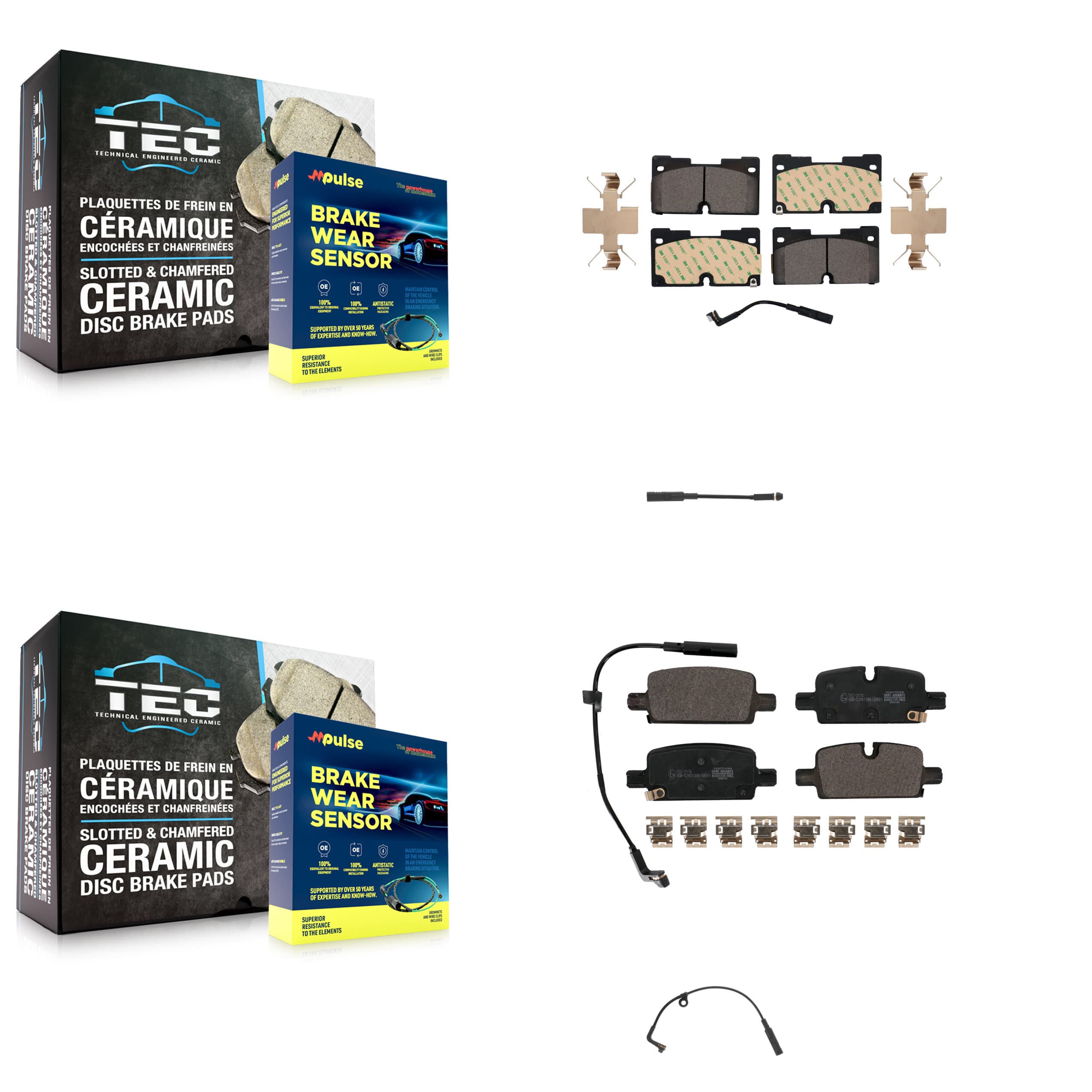 TEC - KTW-100385 - Front and Rear Disc Brake Pad Kits image 1