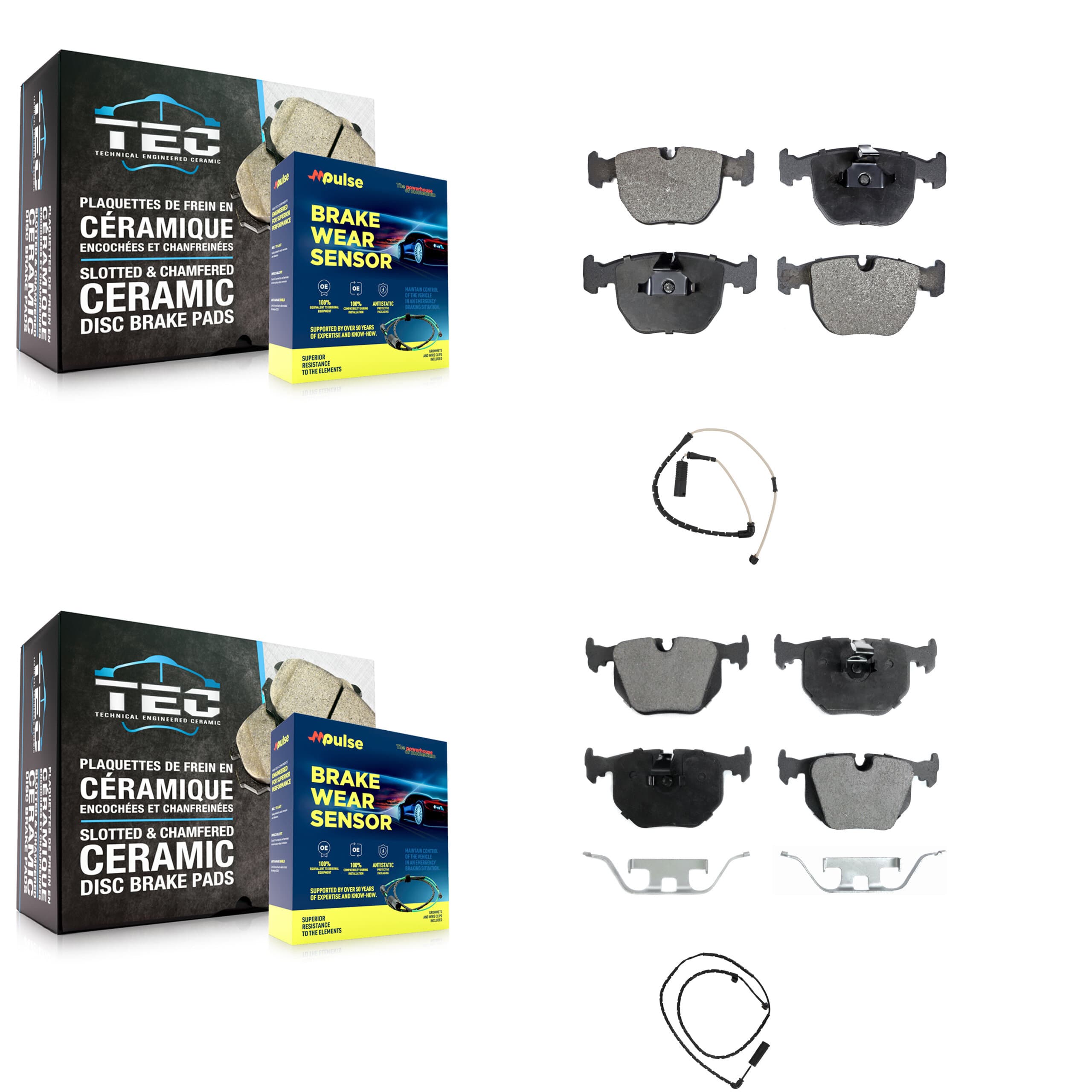 TEC - KTW-100389 - Front and Rear Disc Brake Pad Kits image 1
