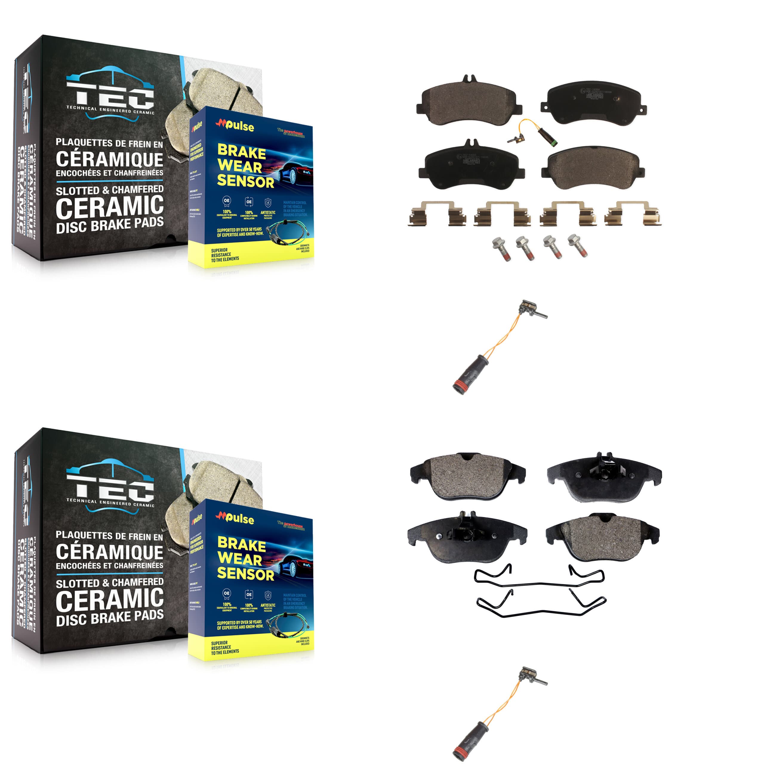 TEC - KTW-100396 - Front and Rear Disc Brake Pad Kits image 1