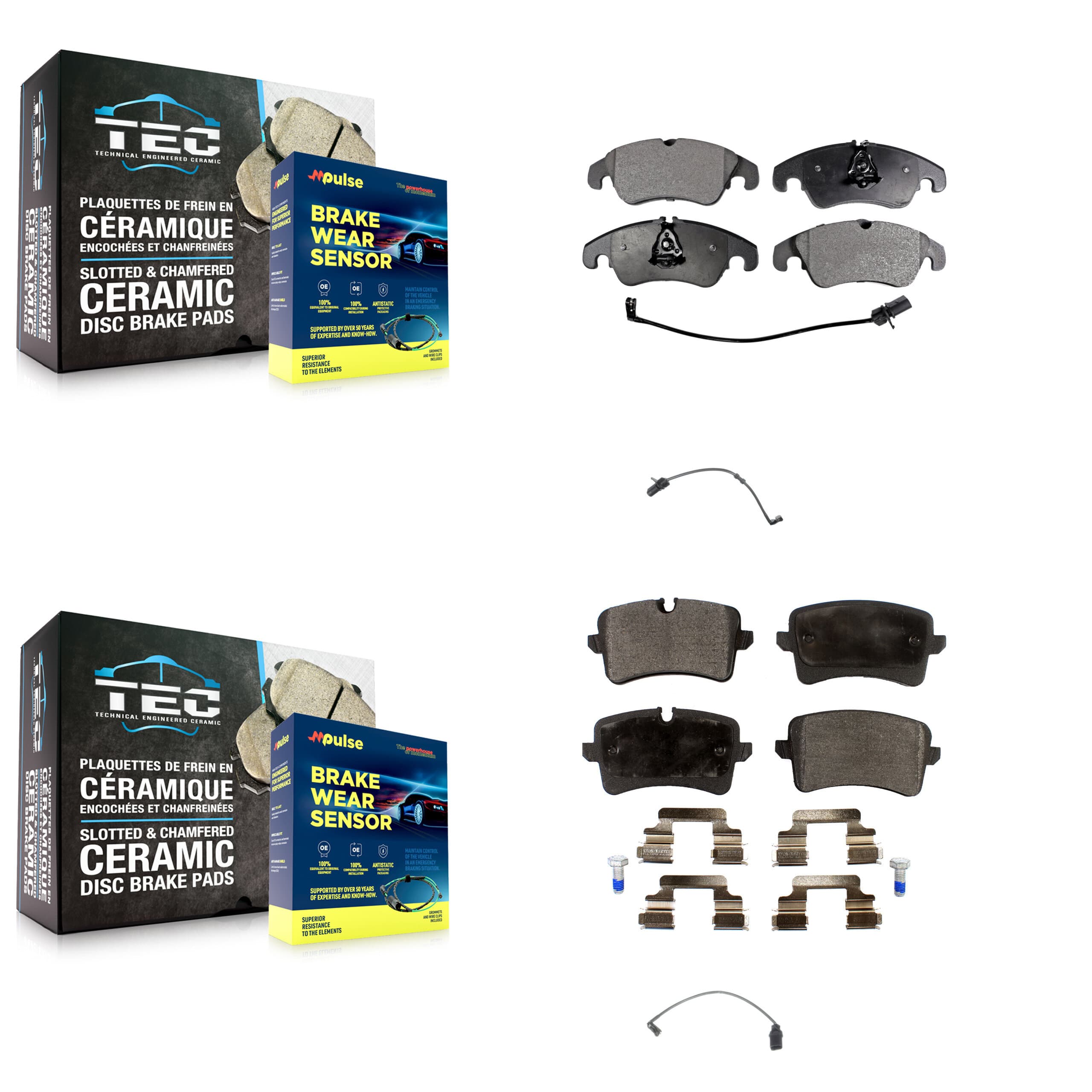 TEC - KTW-100404 - Front and Rear Disc Brake Pad Kits image 1