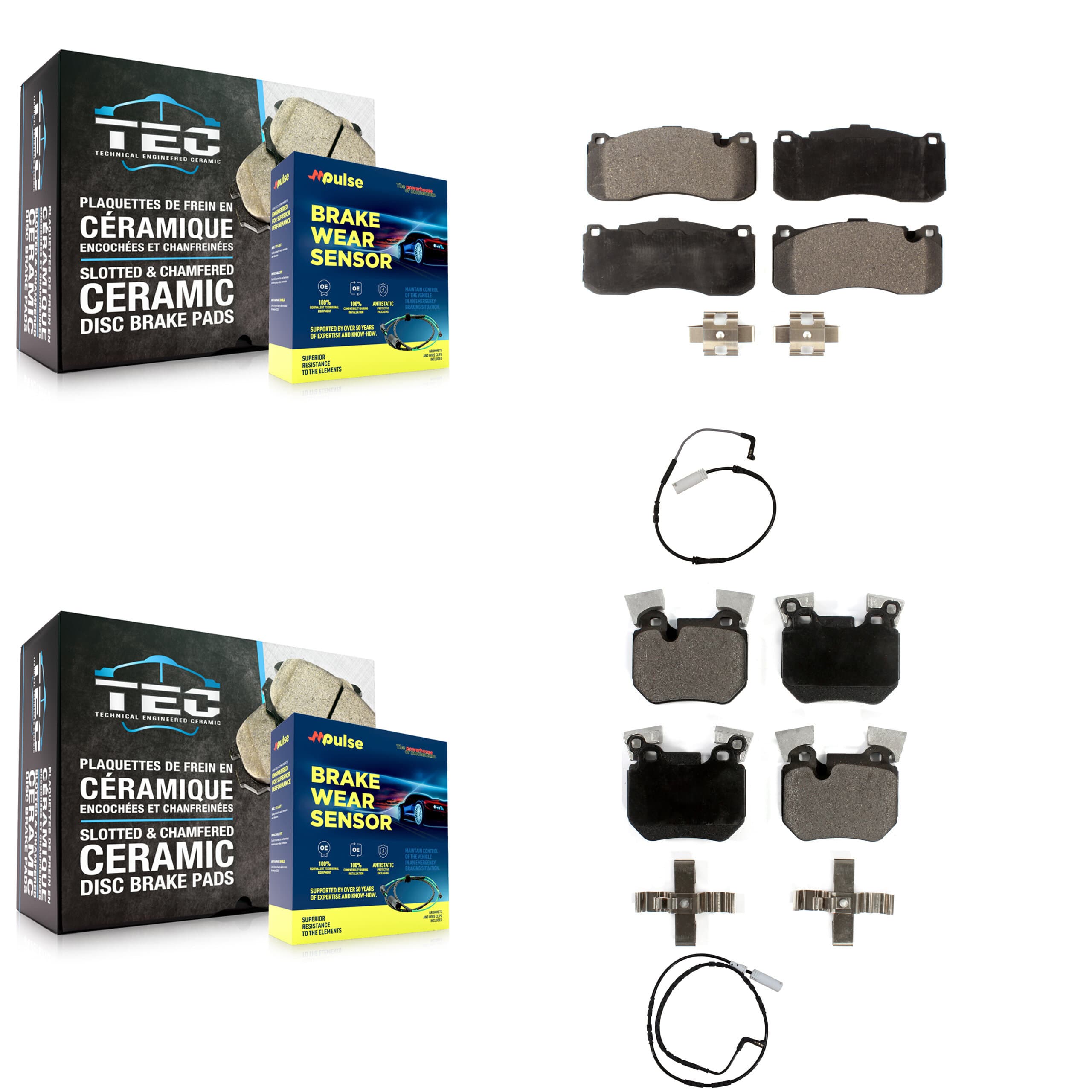 TEC - KTW-100422 - Front and Rear Disc Brake Pad Kits image 1