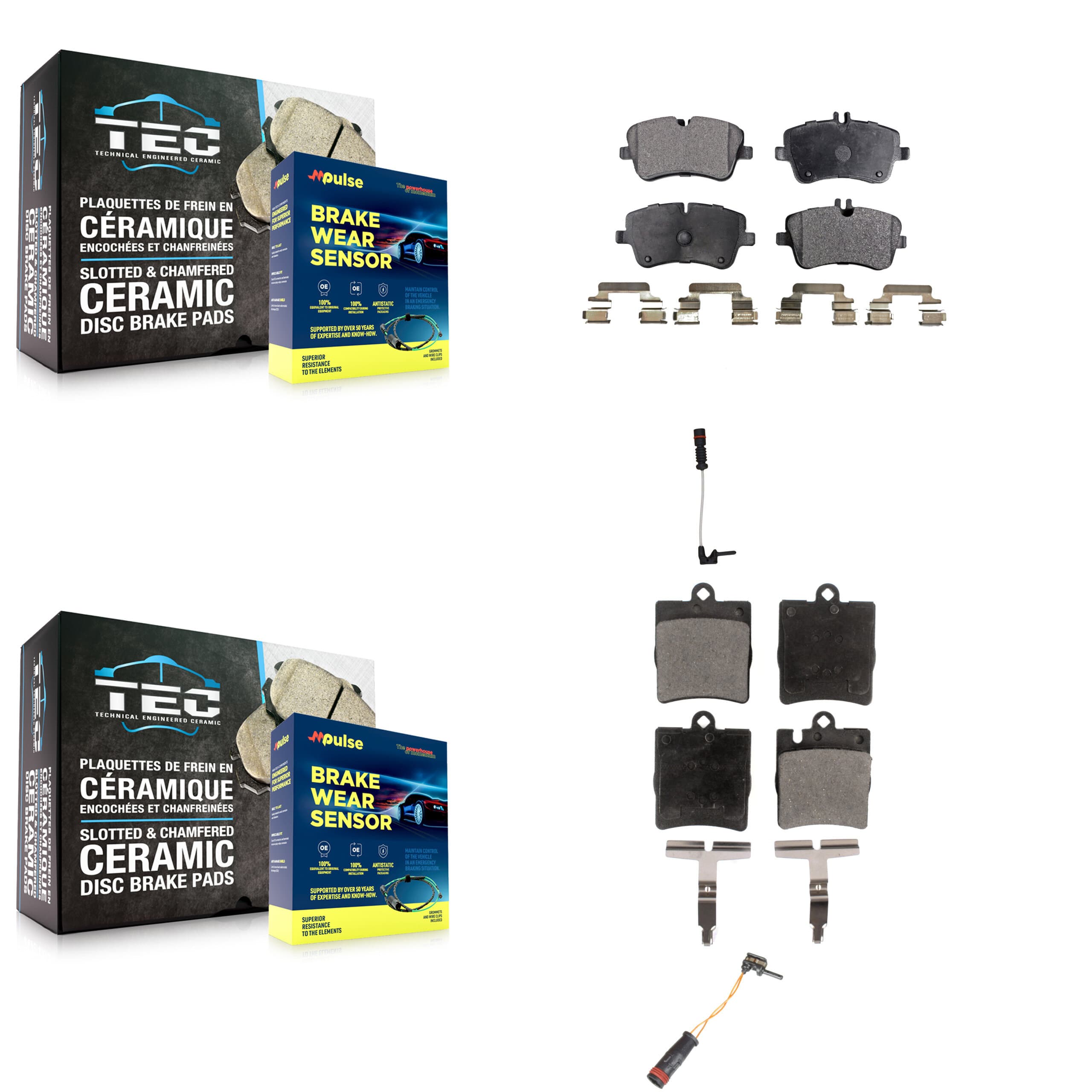 TEC - KTW-100428 - Front and Rear Disc Brake Pad Kits image 1