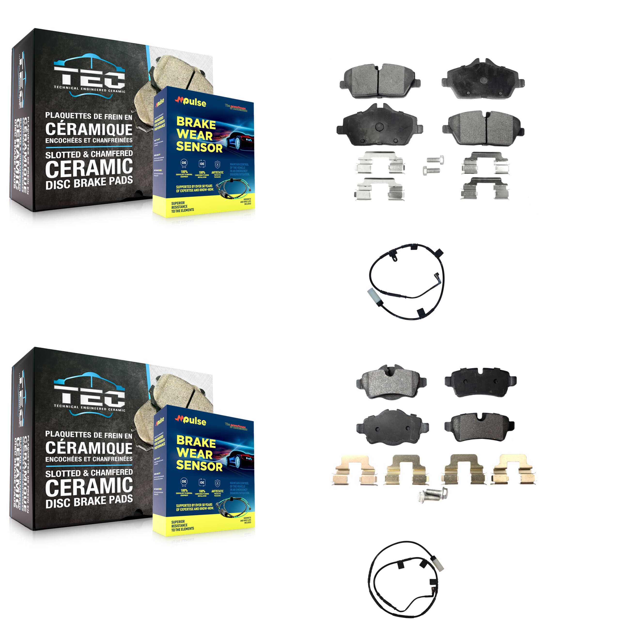 TEC - KTW-100430 - Front and Rear Disc Brake Pad Kits image 1
