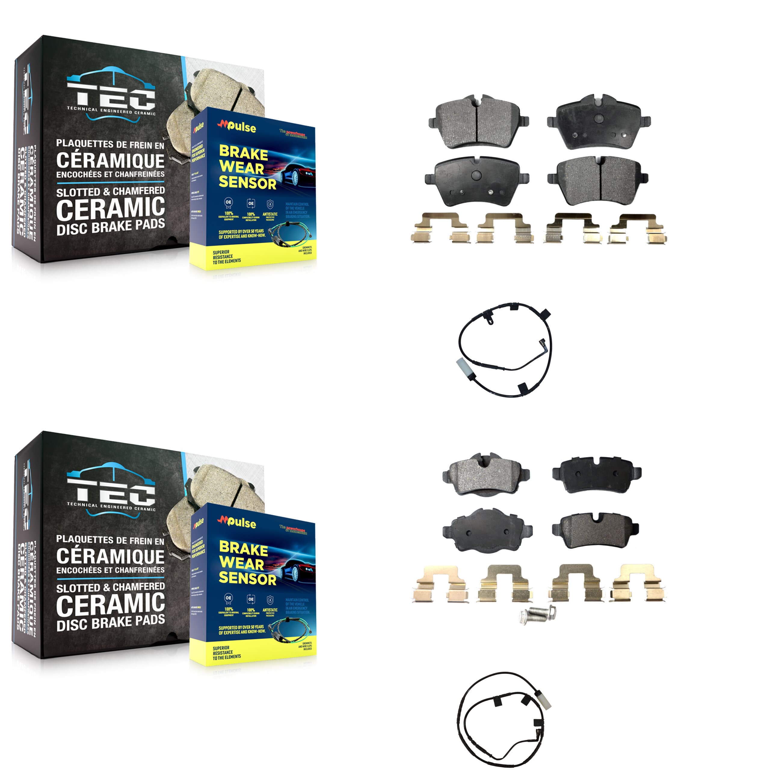TEC - KTW-100431 - Front and Rear Disc Brake Pad Kits image 1