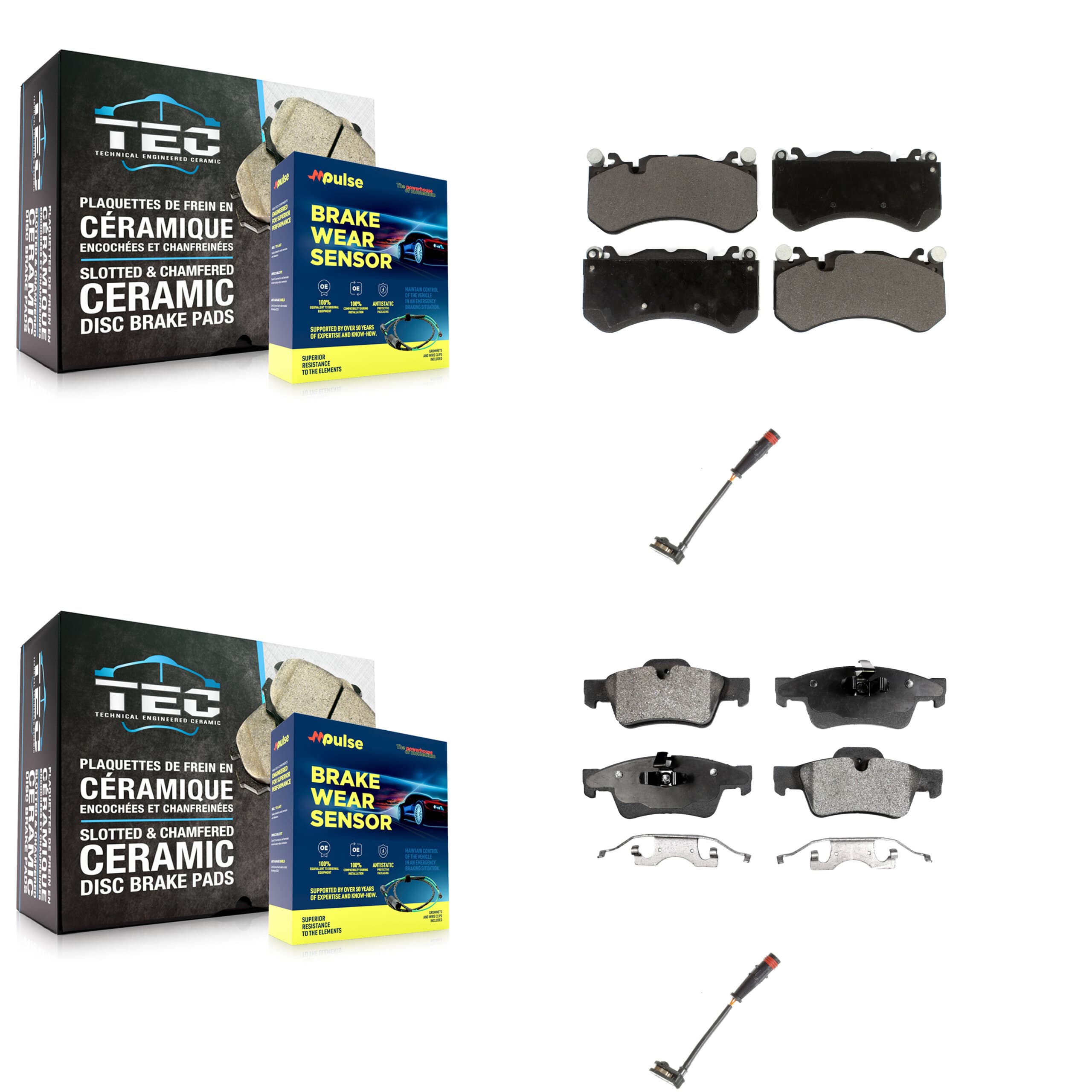 TEC - KTW-100435 - Front and Rear Disc Brake Pad Kits image 1