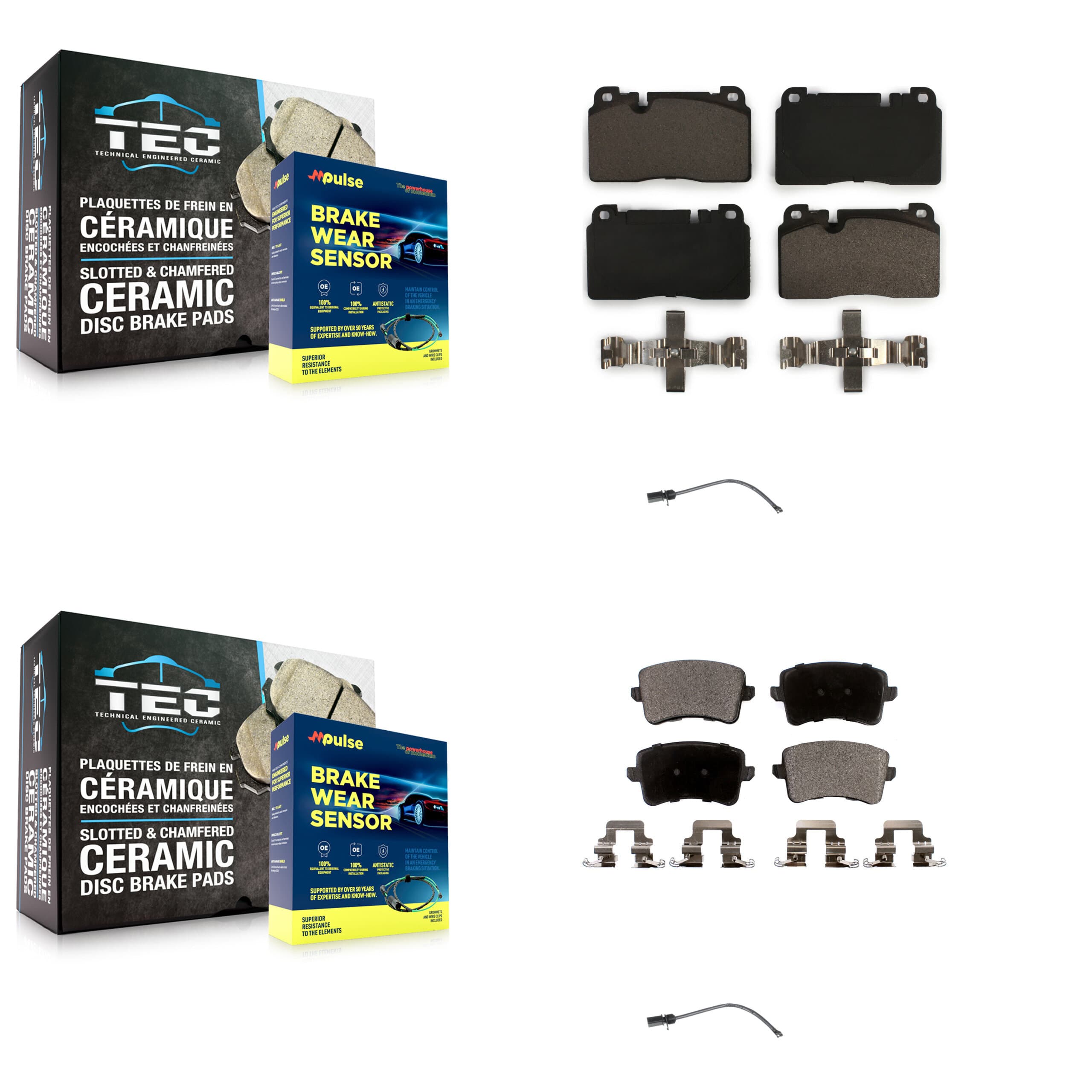 TEC - KTW-100437 - Front and Rear Disc Brake Pad Kits image 1
