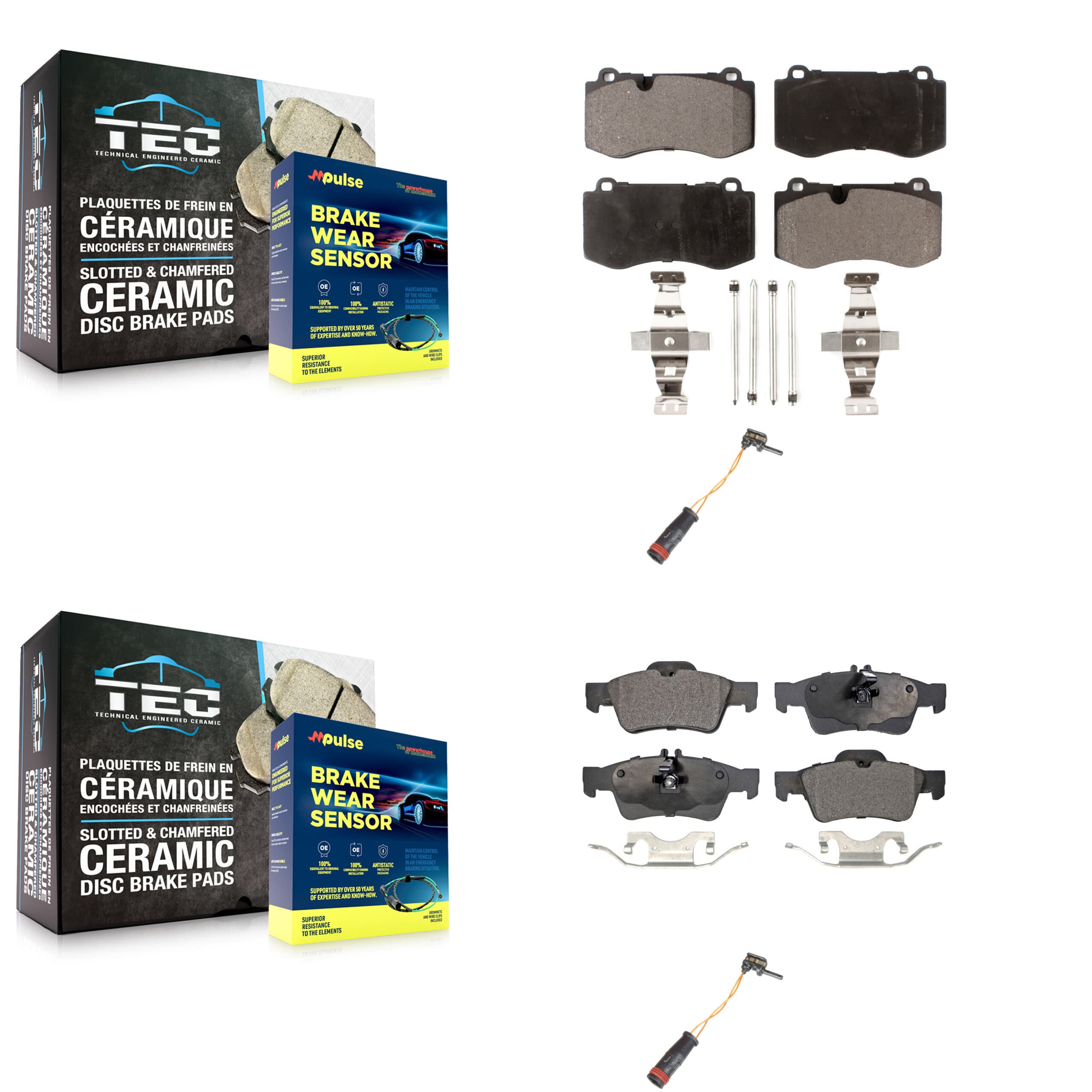 TEC - KTW-100442 - Front and Rear Disc Brake Pad Kits image 1