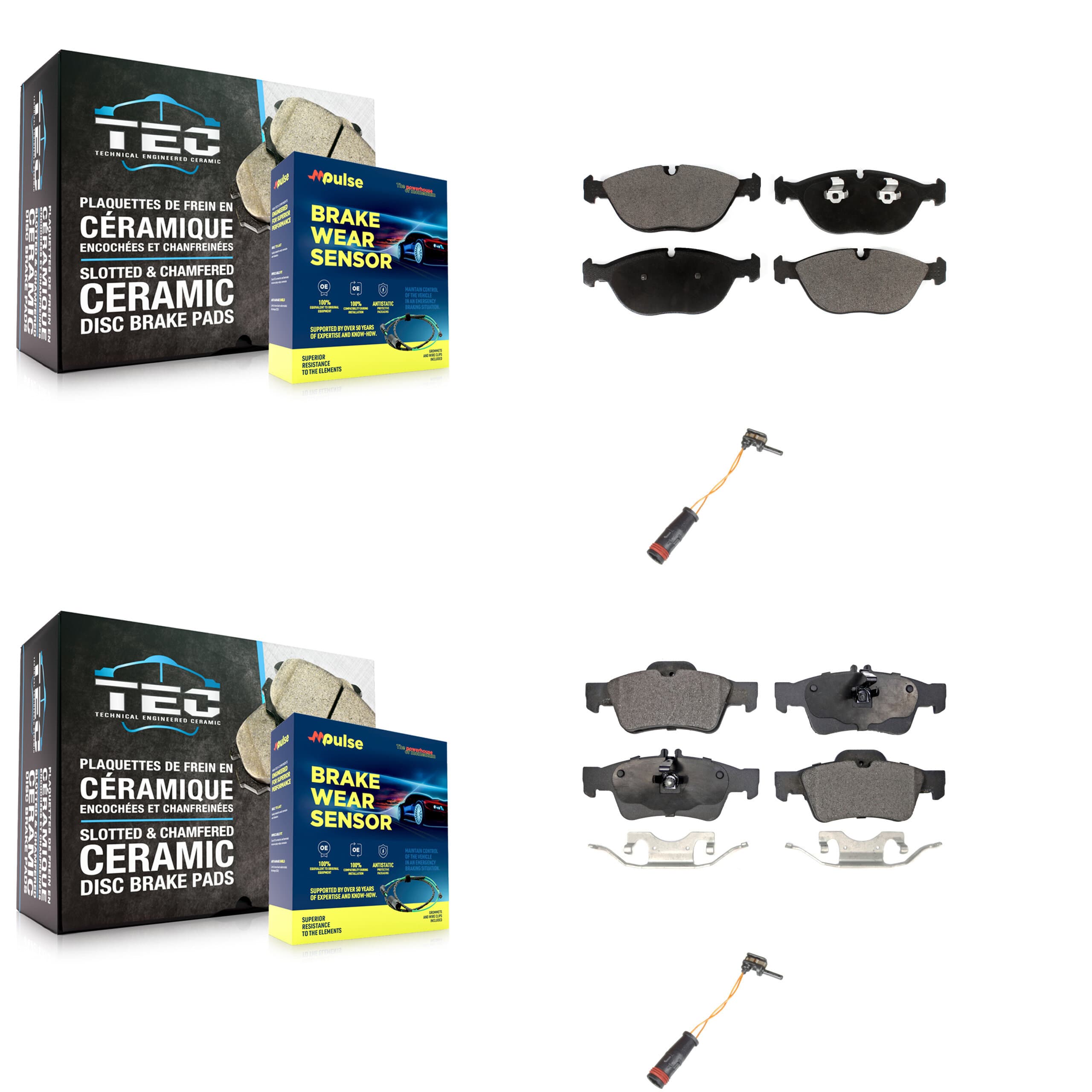 TEC - KTW-100447 - Front and Rear Disc Brake Pad Kits image 1