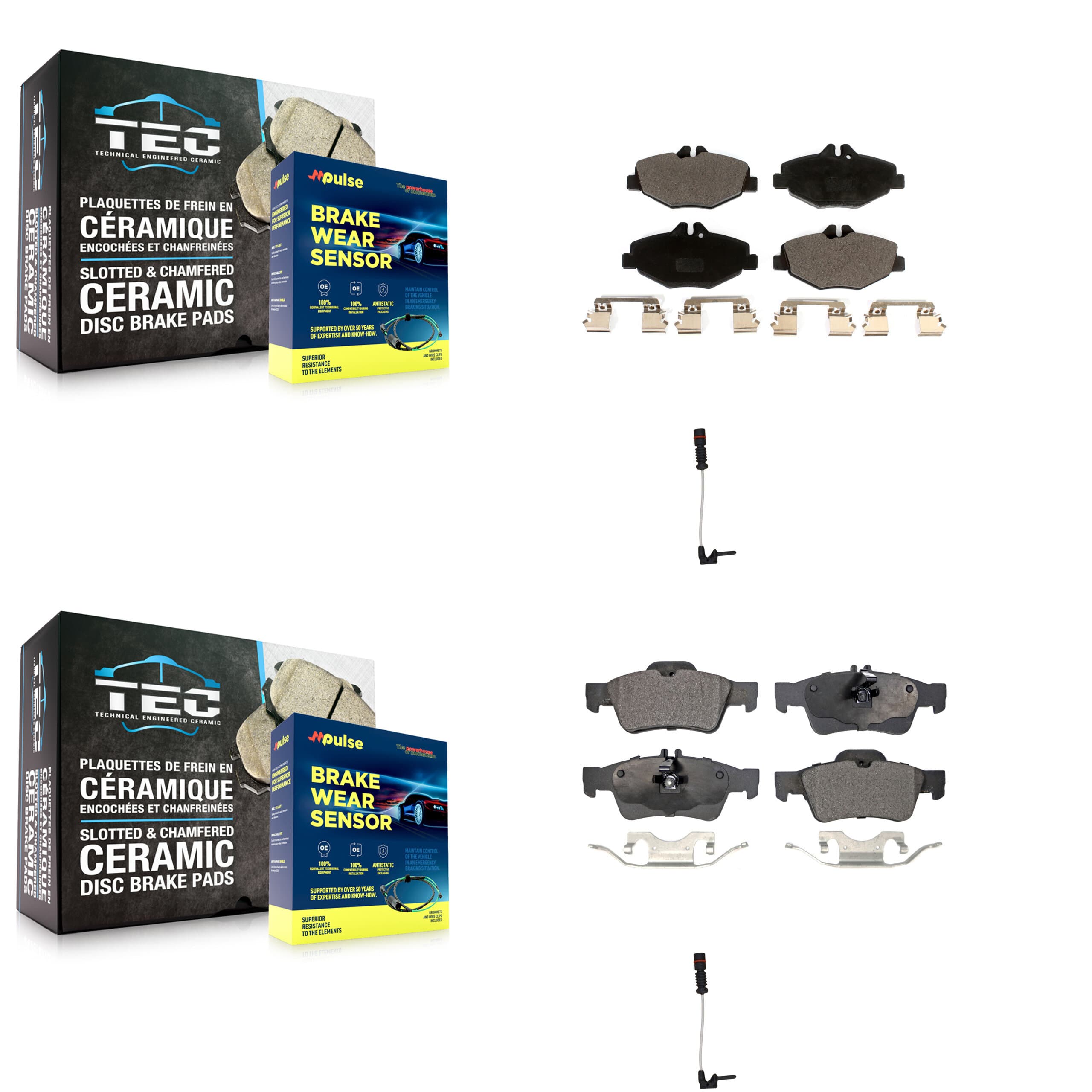 TEC - KTW-100452 - Front and Rear Disc Brake Pad Kits image 1