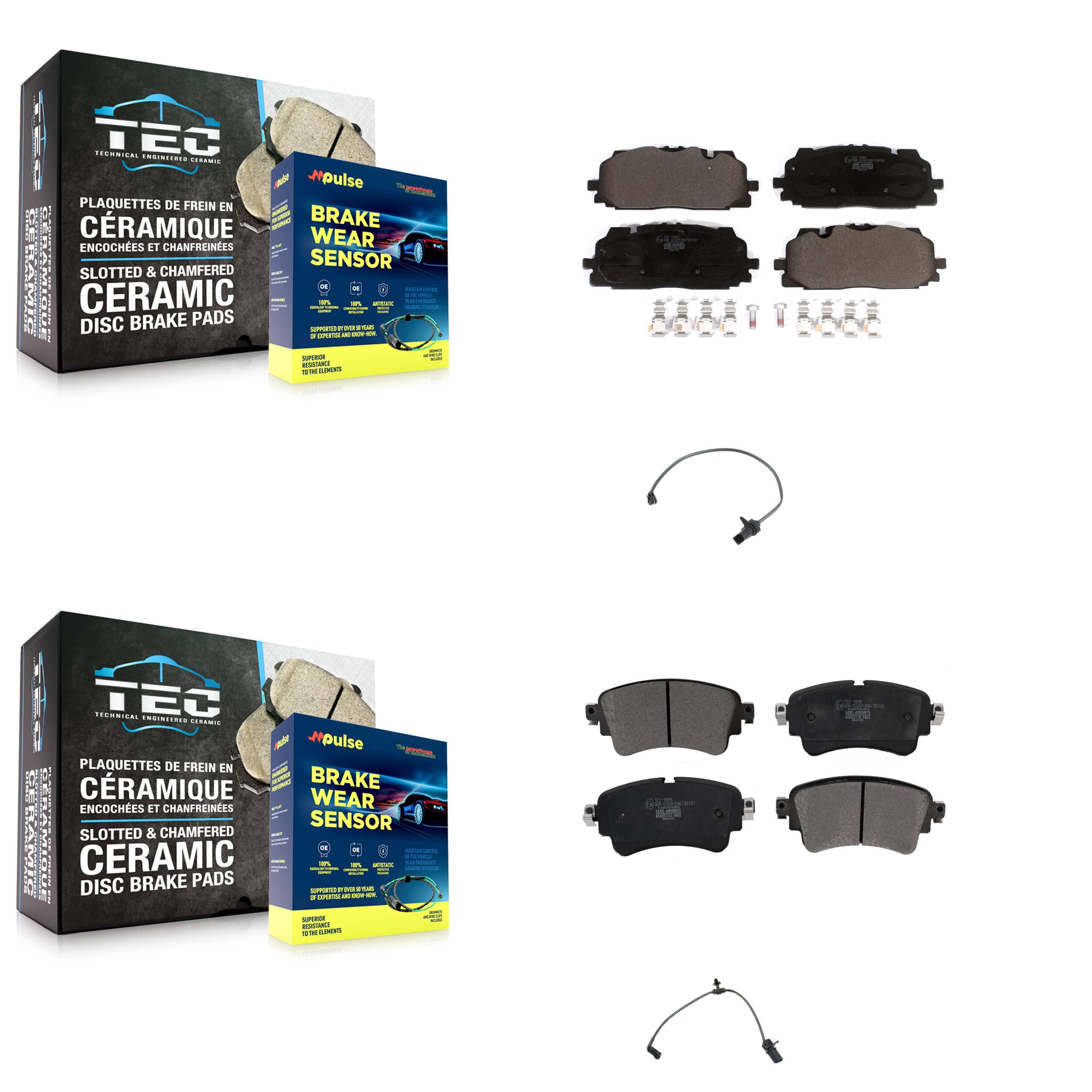 TEC - KTW-100457 - Front and Rear Disc Brake Pad Kits image 1