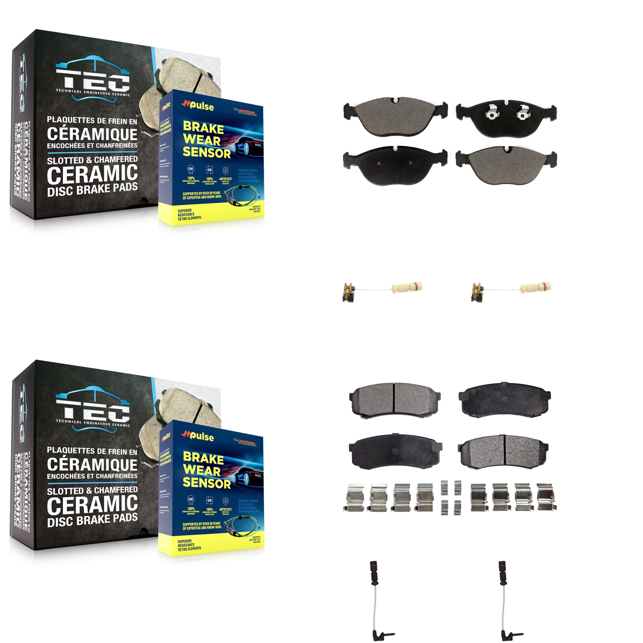 TEC - KTW-100470 - Front and Rear Disc Brake Pad Kits image 1