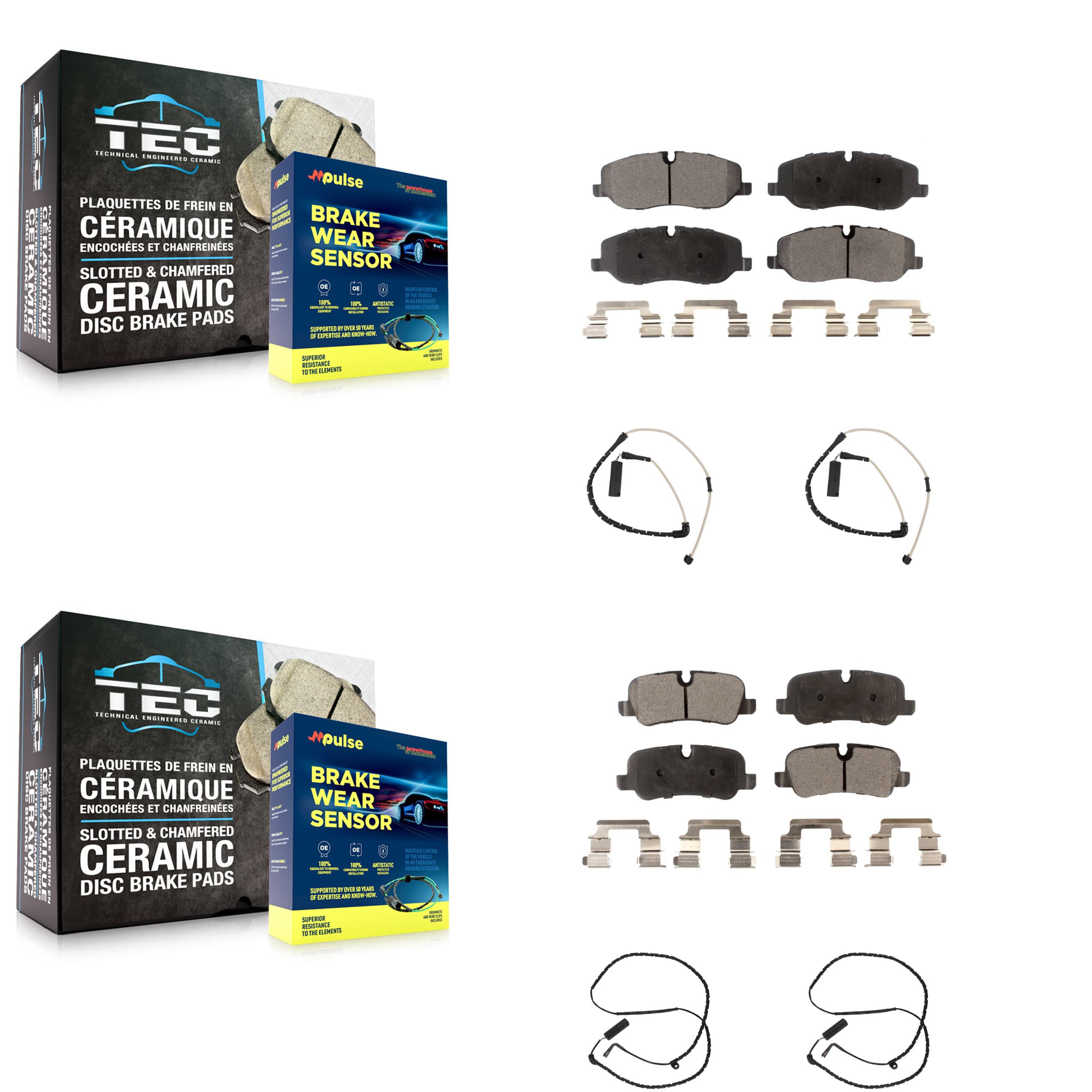 TEC - KTW-100485 - Front and Rear Disc Brake Pad Kits image 1