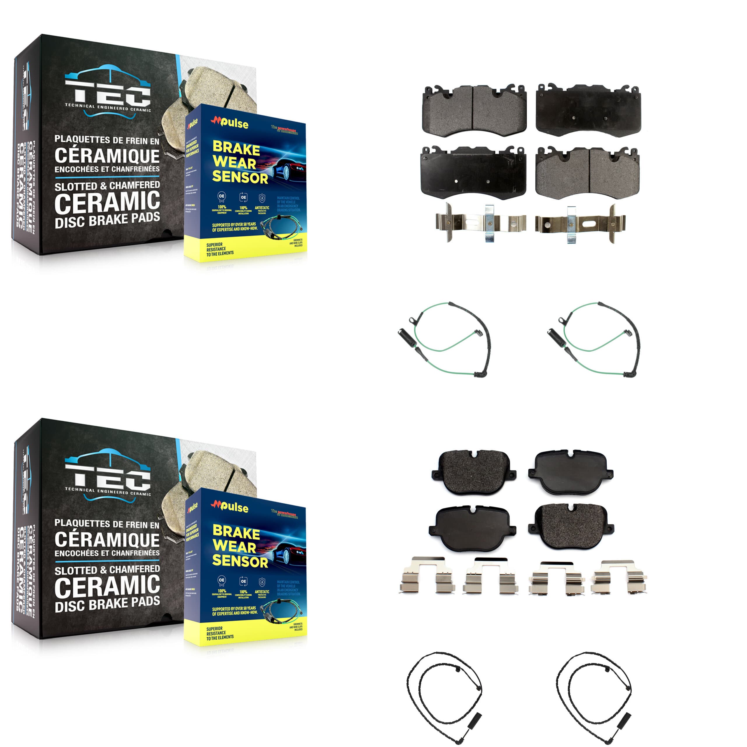 TEC - KTW-100488 - Front and Rear Disc Brake Pad Kits image 1