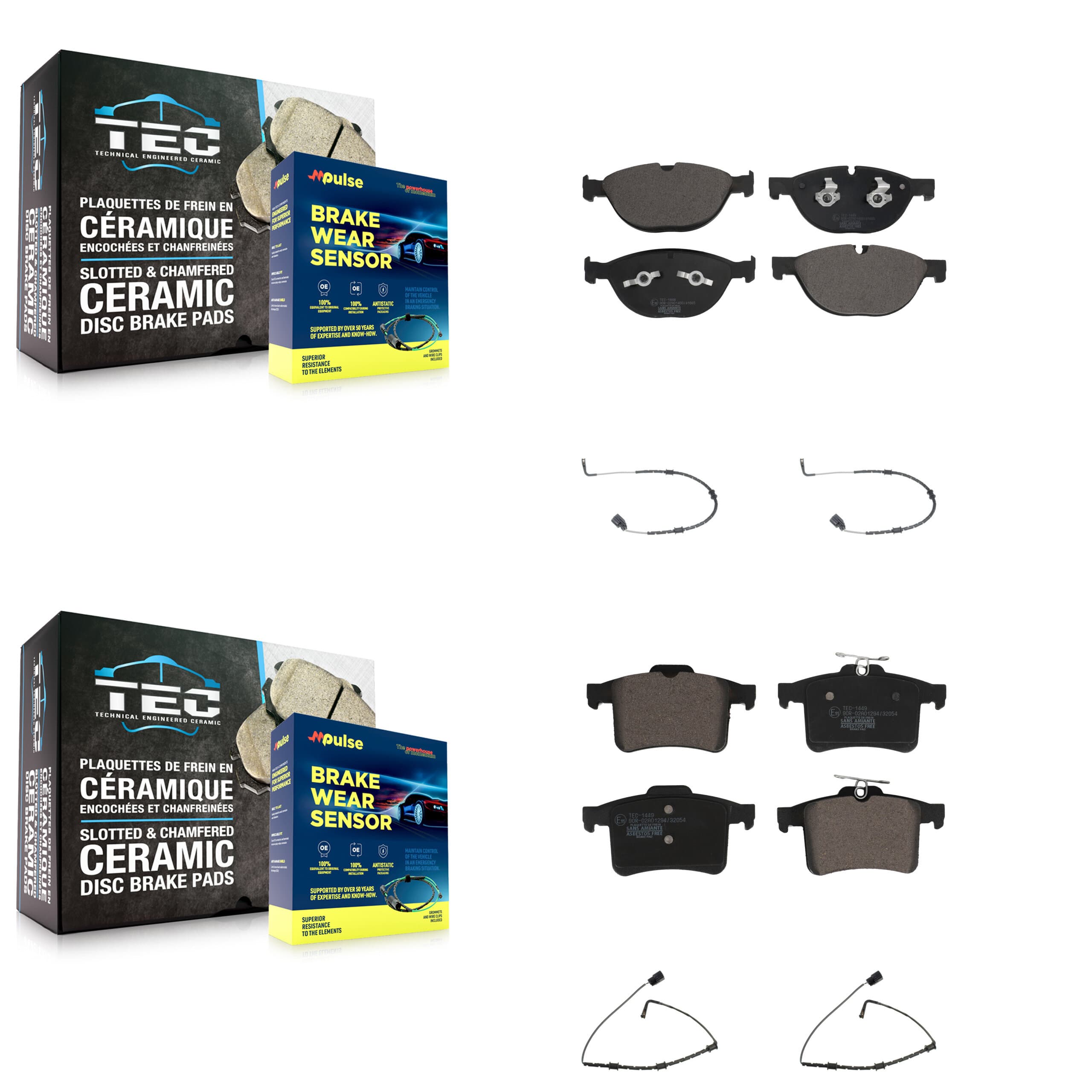 TEC - KTW-100495 - Front and Rear Disc Brake Pad Kits image 1