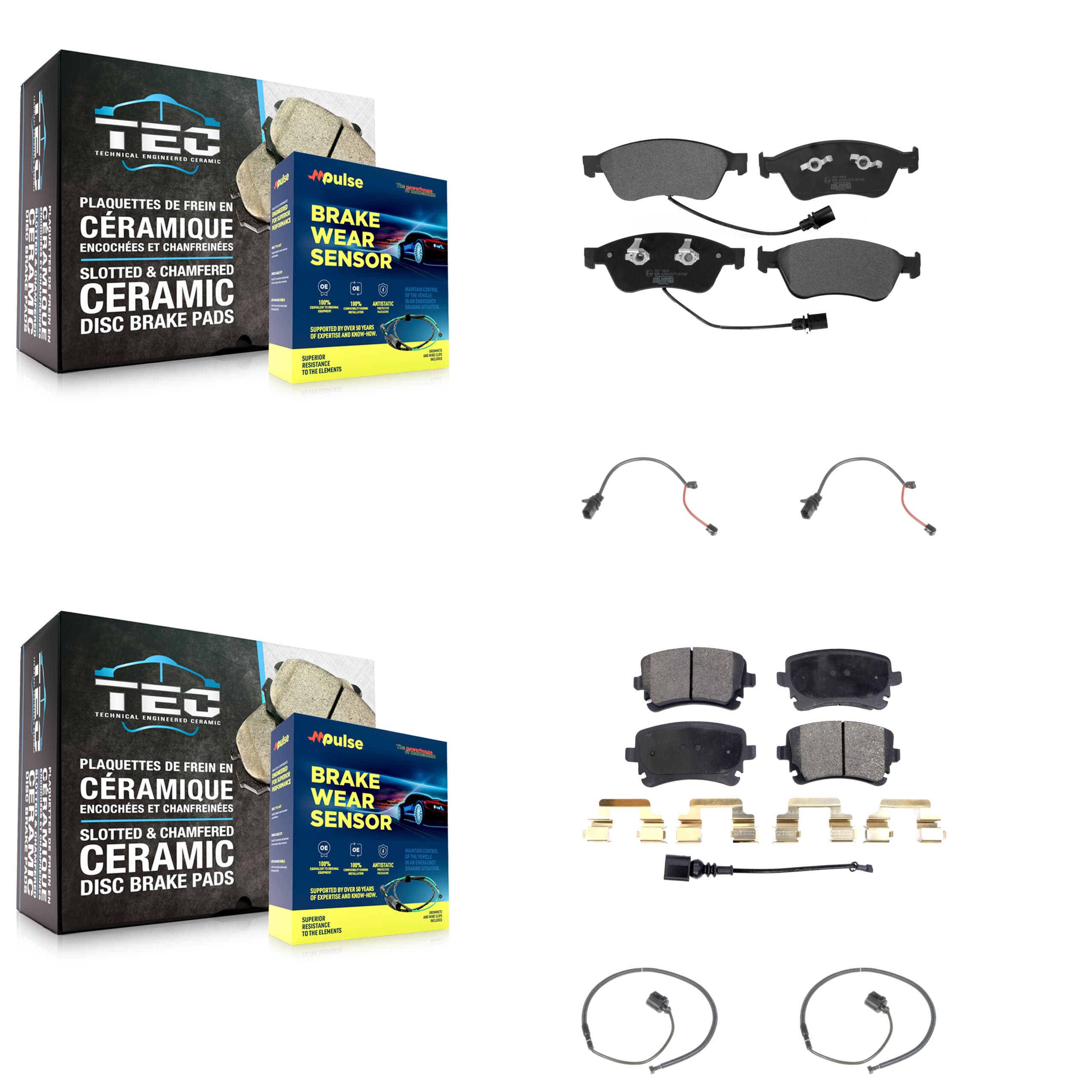 TEC - KTW-100510 - Front and Rear Disc Brake Pad Kits image 1